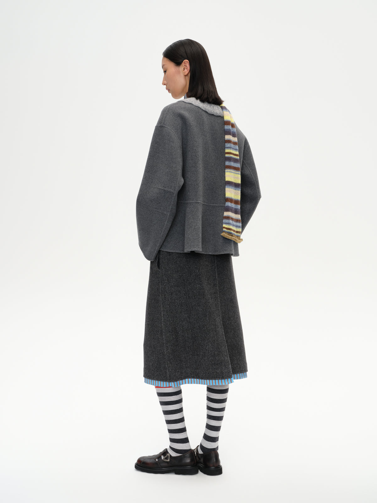 Color-Block Striped Knit Scarf
