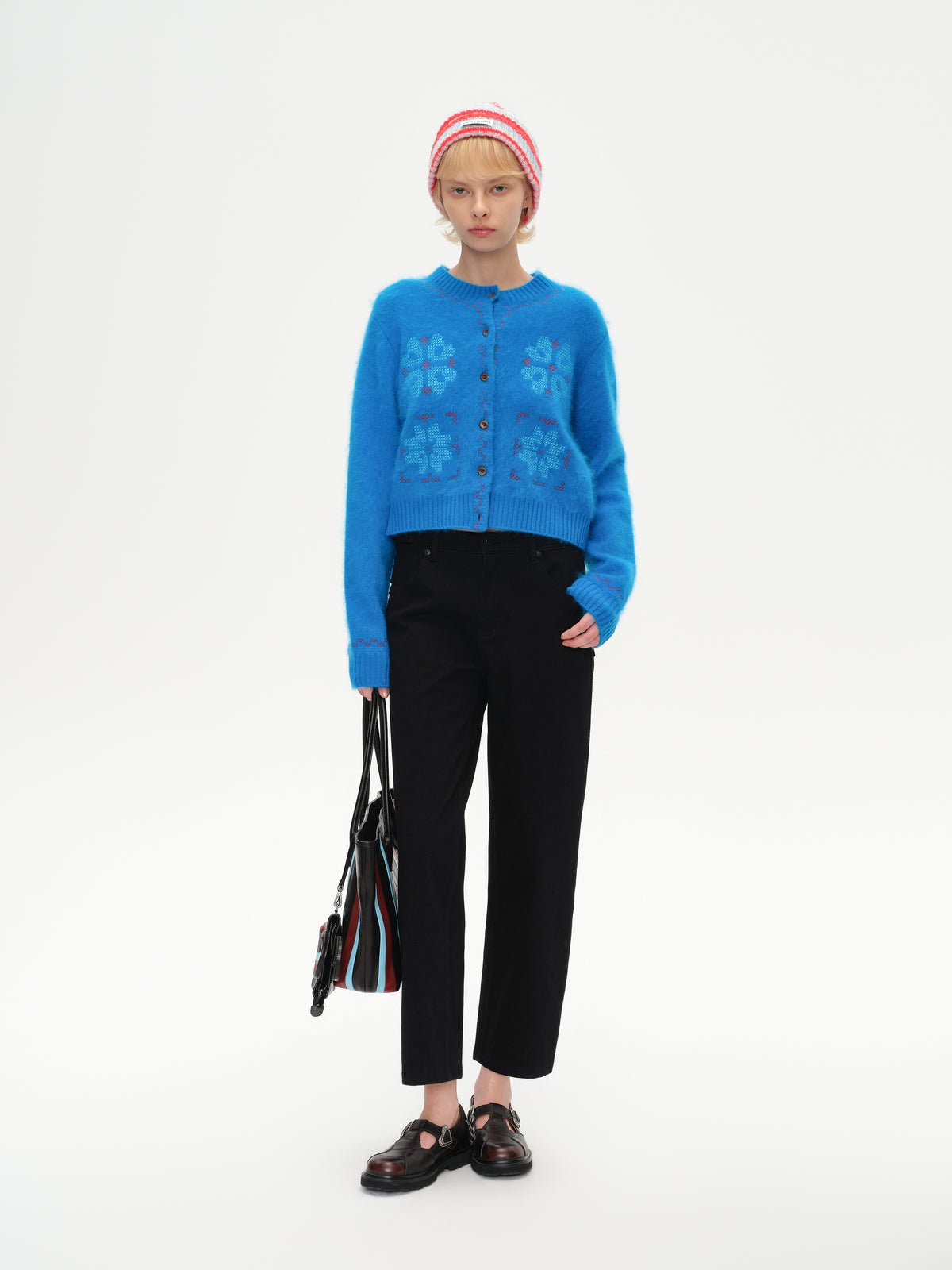 Fleece-Lined Fitted Cropped Jeans