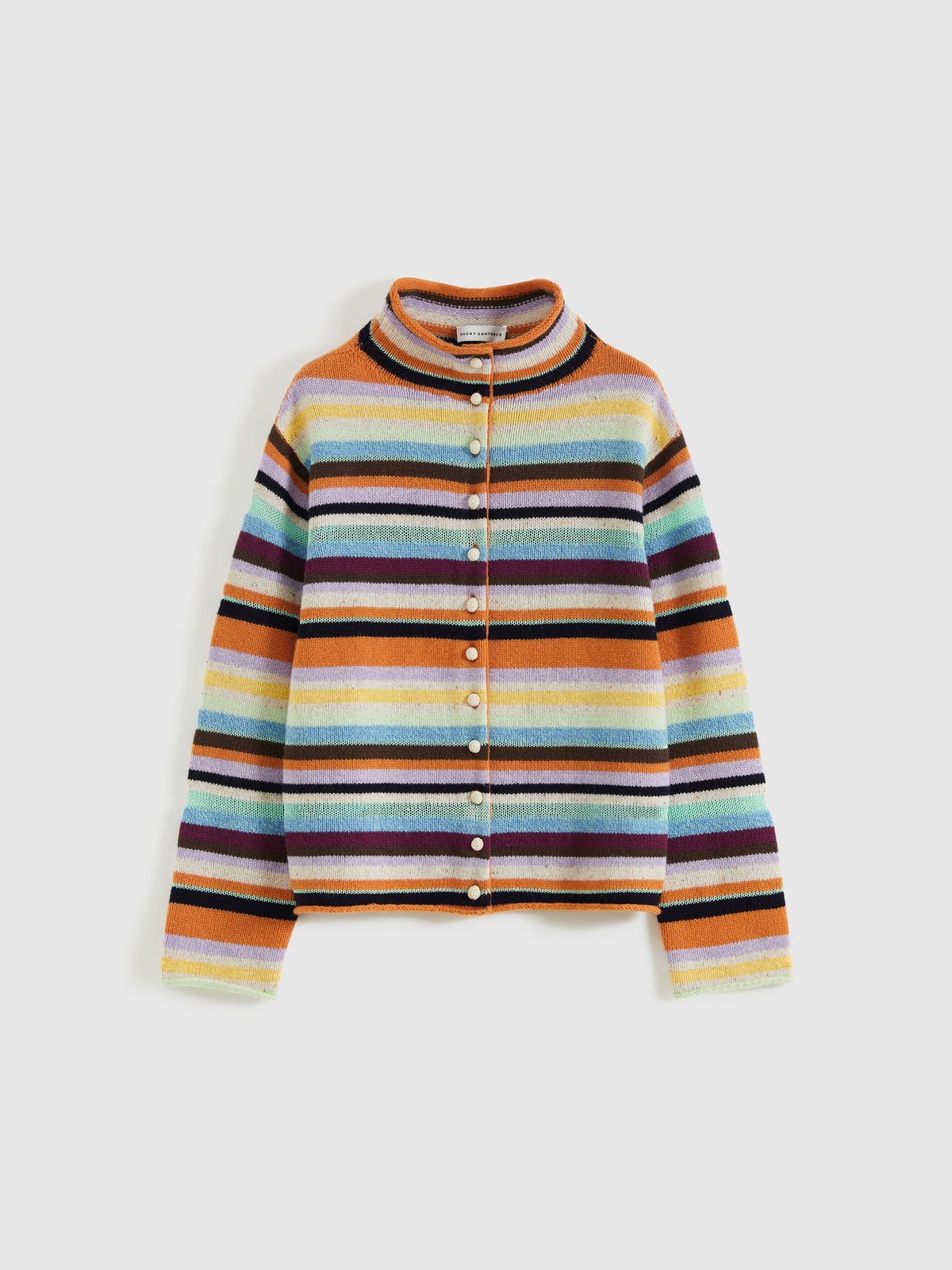Colorful Striped Multi-Button Cardigan