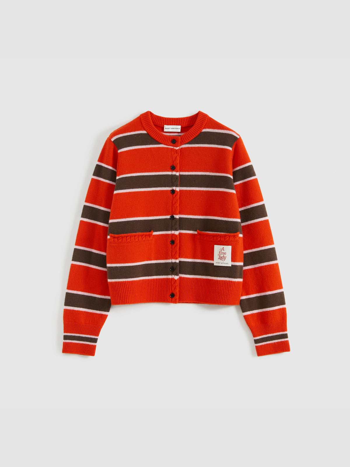 Striped Long Ribbed Cuff Cardigan