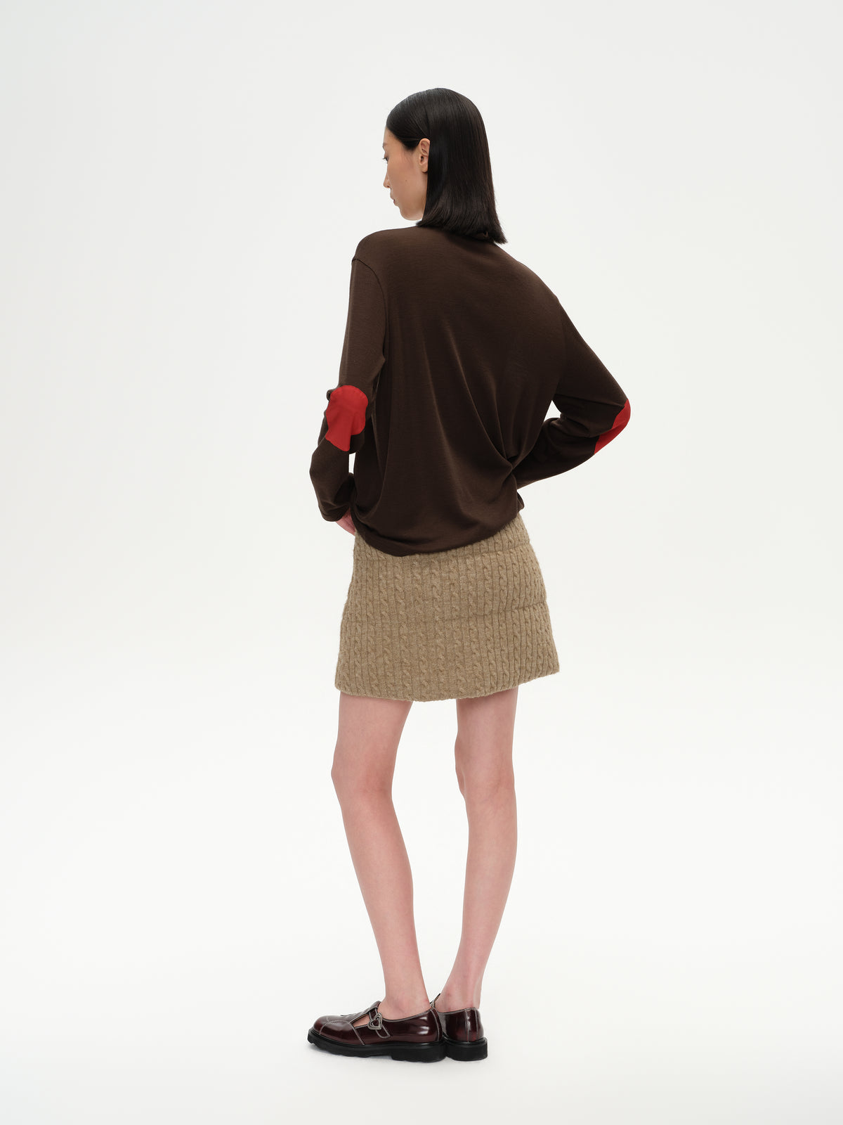 Patchwork Stand Collar Top