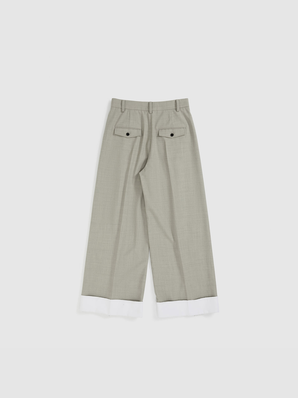 Straight Leg Cuffed Trousers