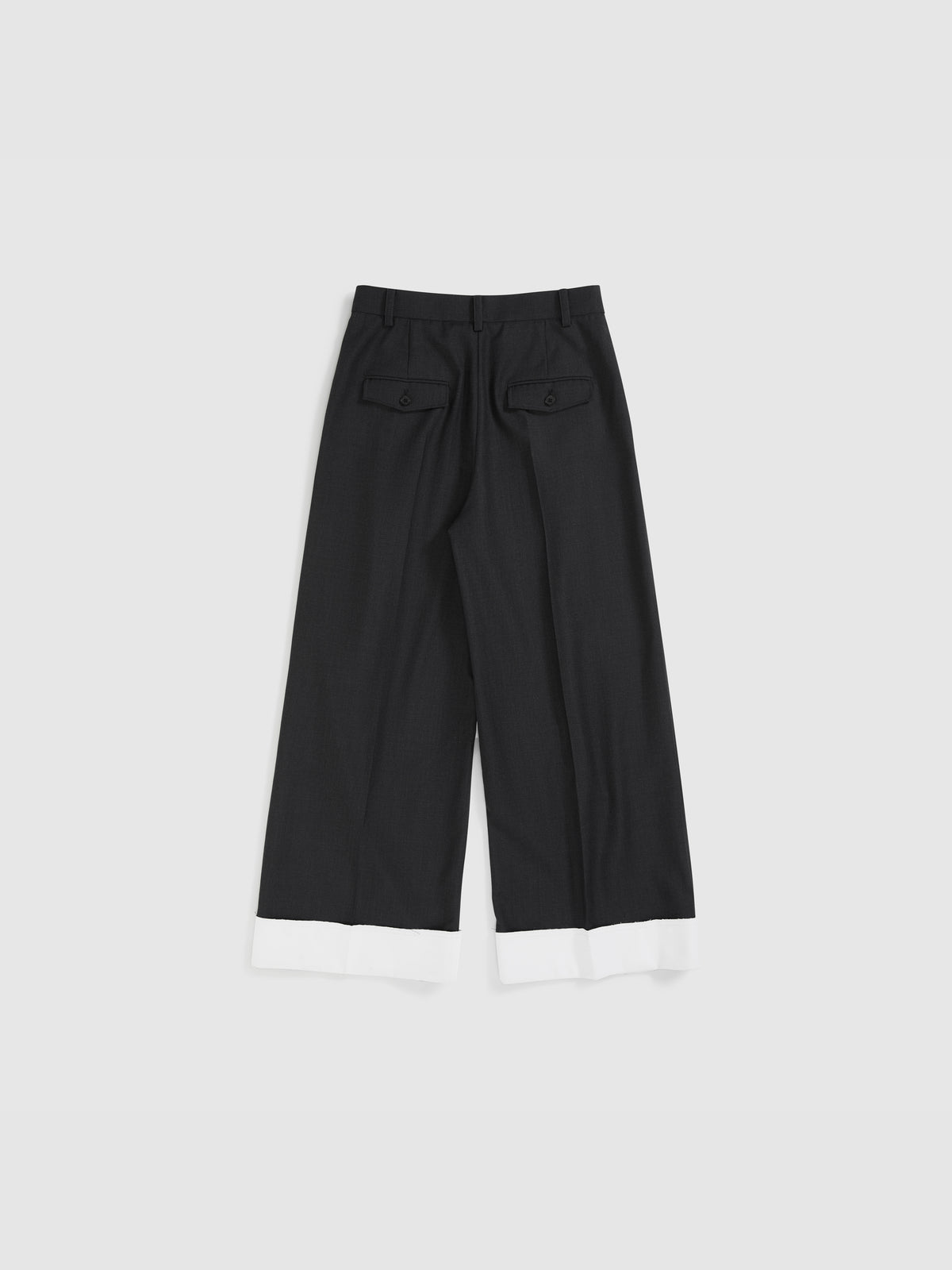 Straight Leg Cuffed Trousers