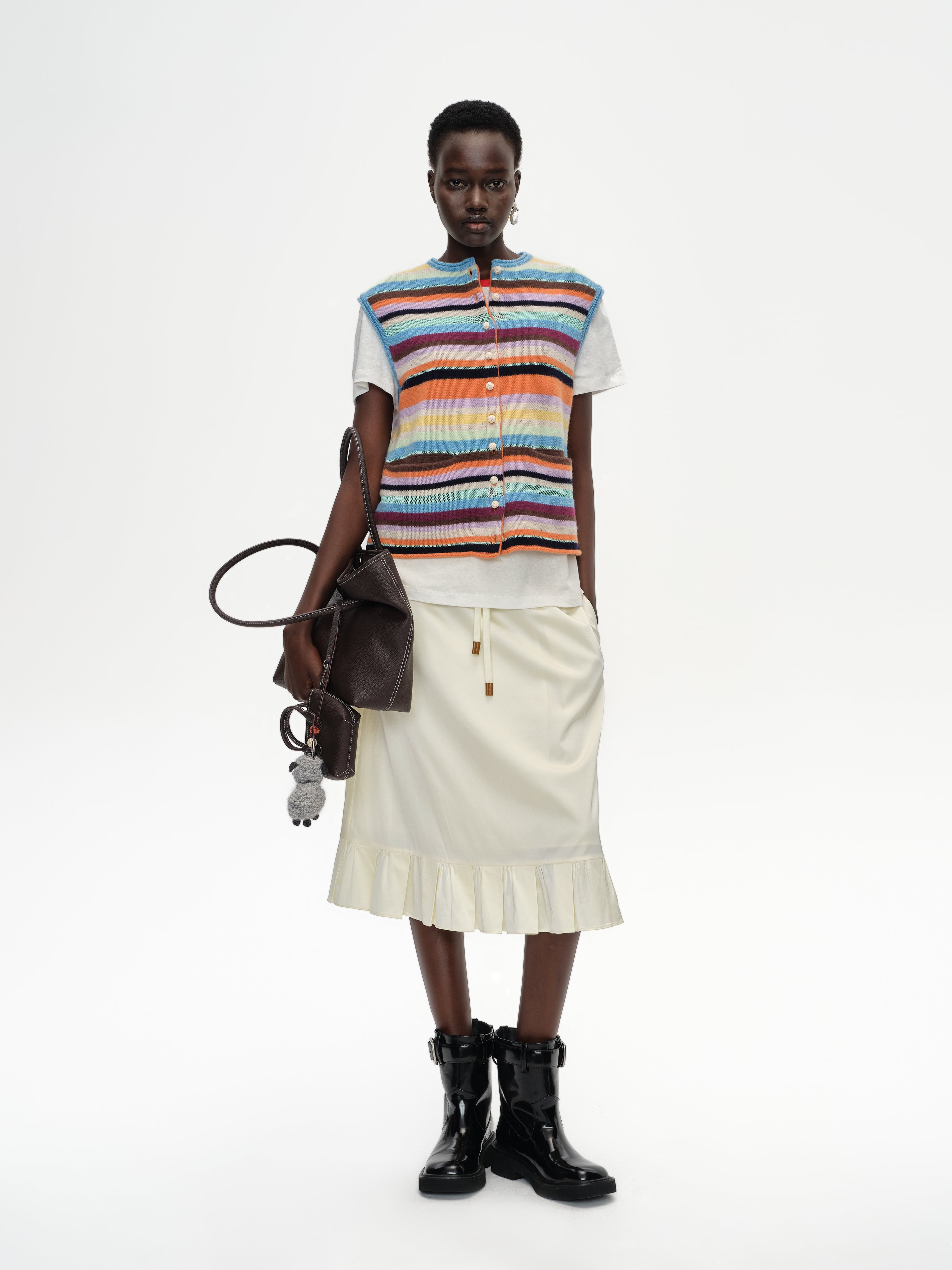 Colorful Striped Knit Vest