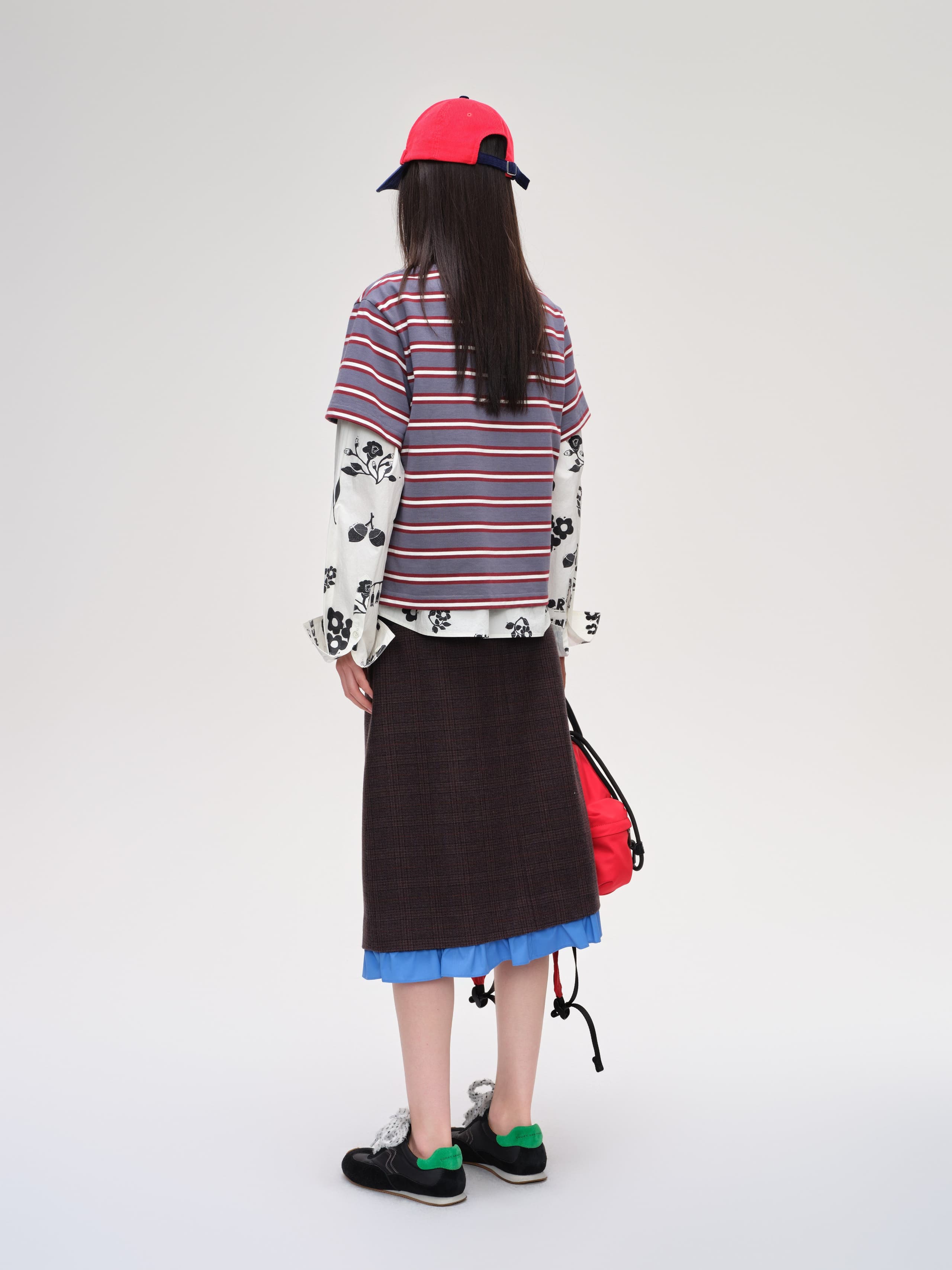 Ruffled Check Midi Skirt | Short Sentence