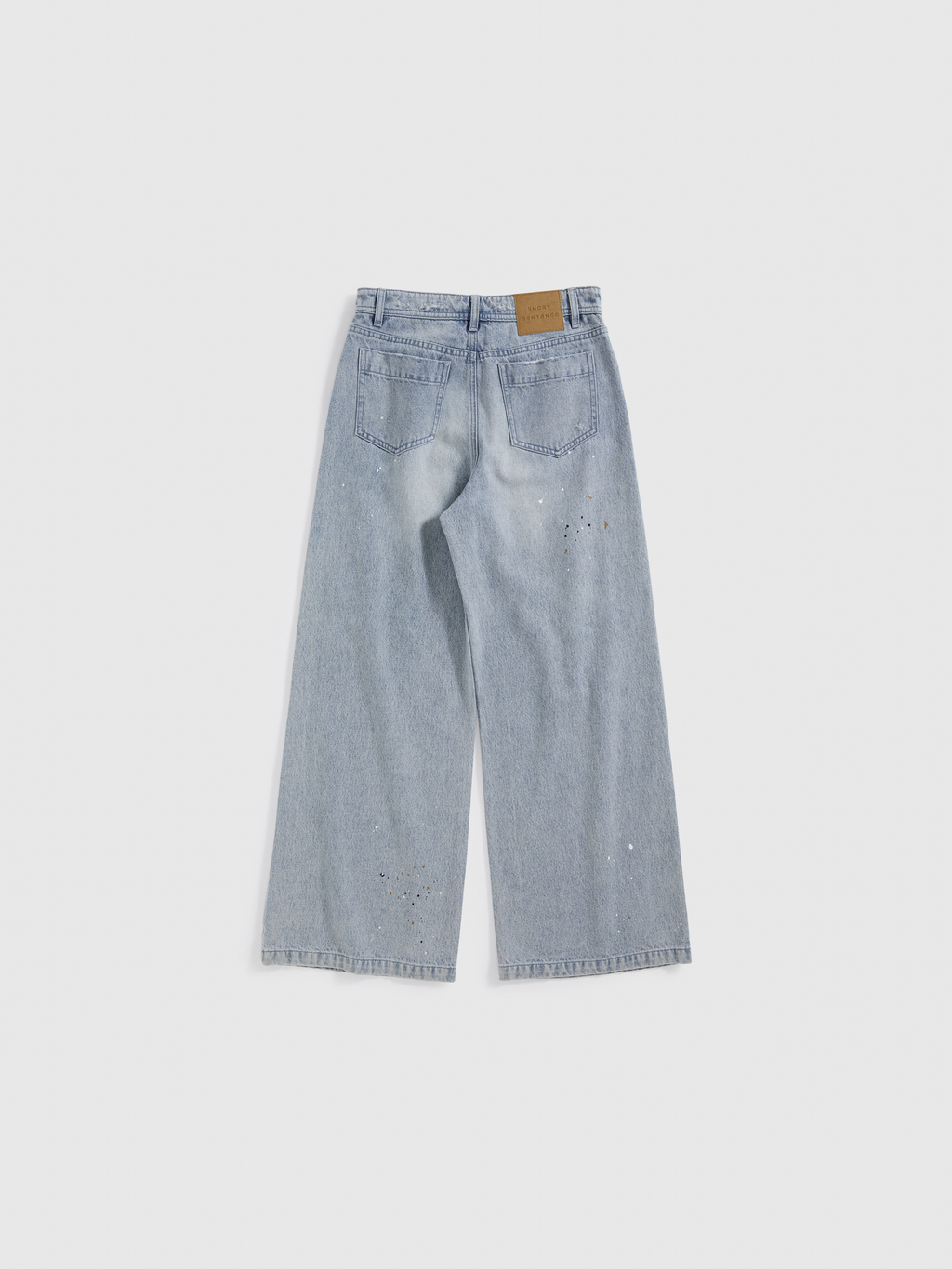 Loose Fit Ripped Paint Splatter Jeans - 10