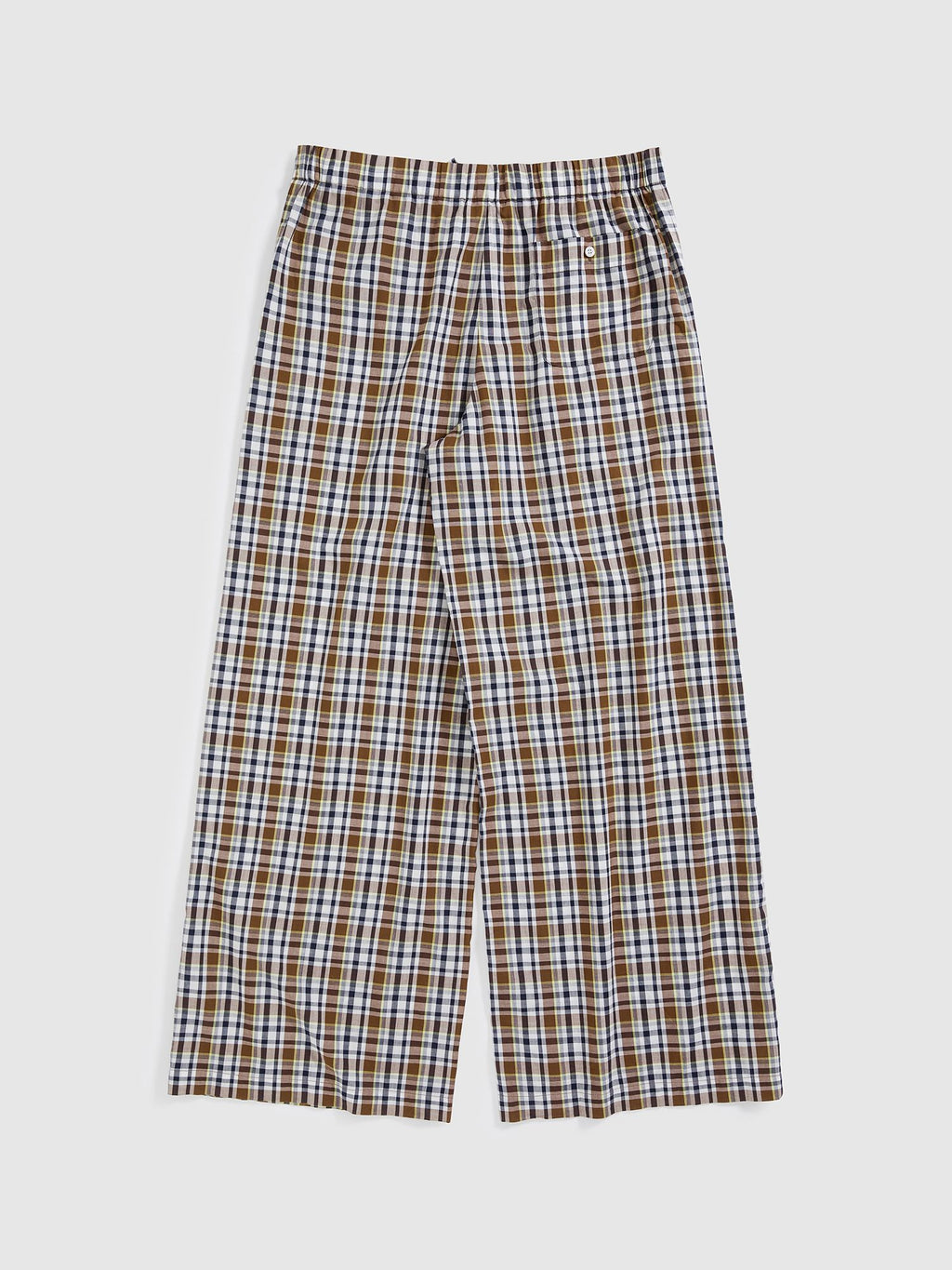 Drawstring Plaid Wide-Leg Trousers - 8