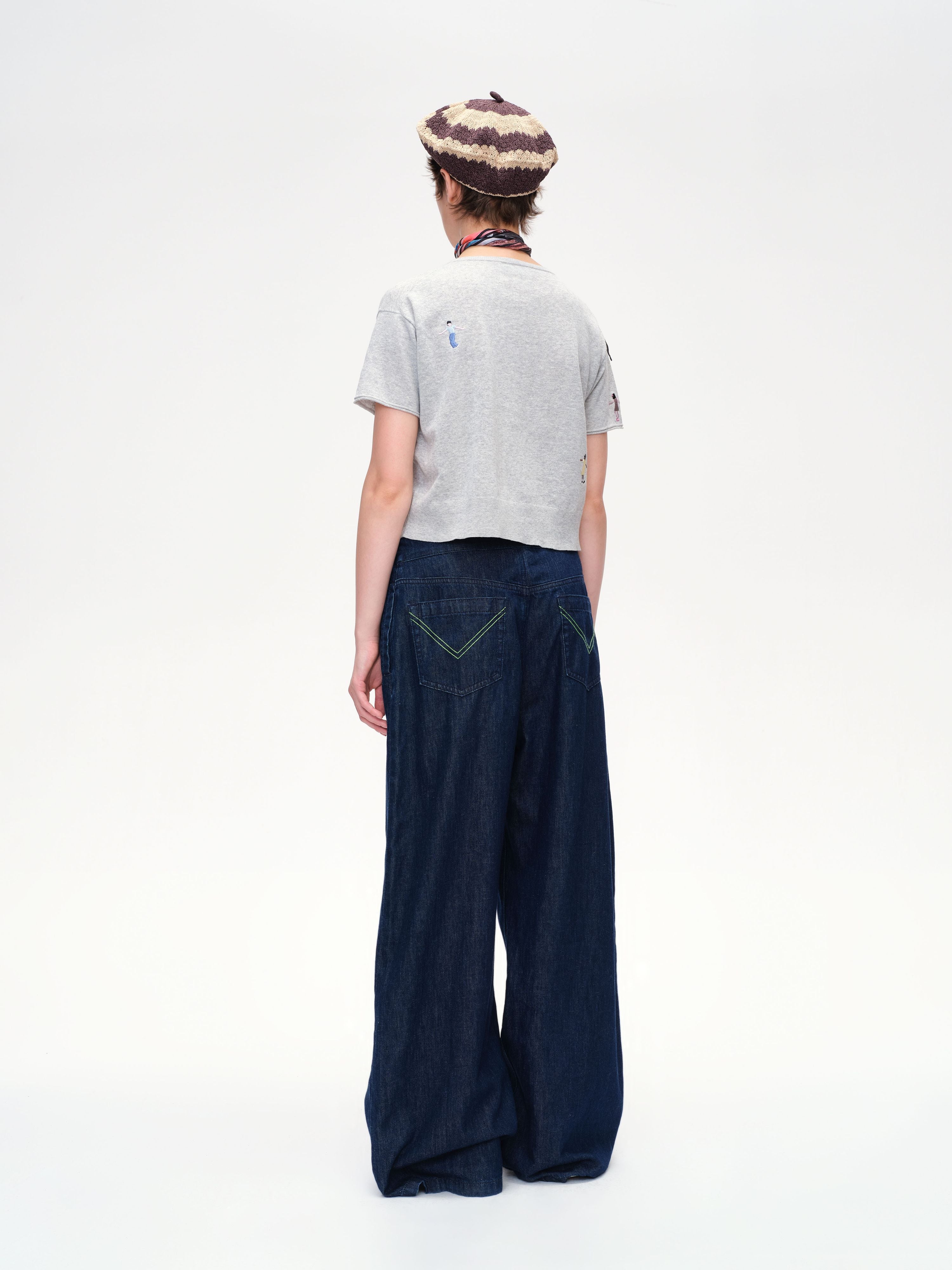 Cotton Linen Denim Pants - 4
