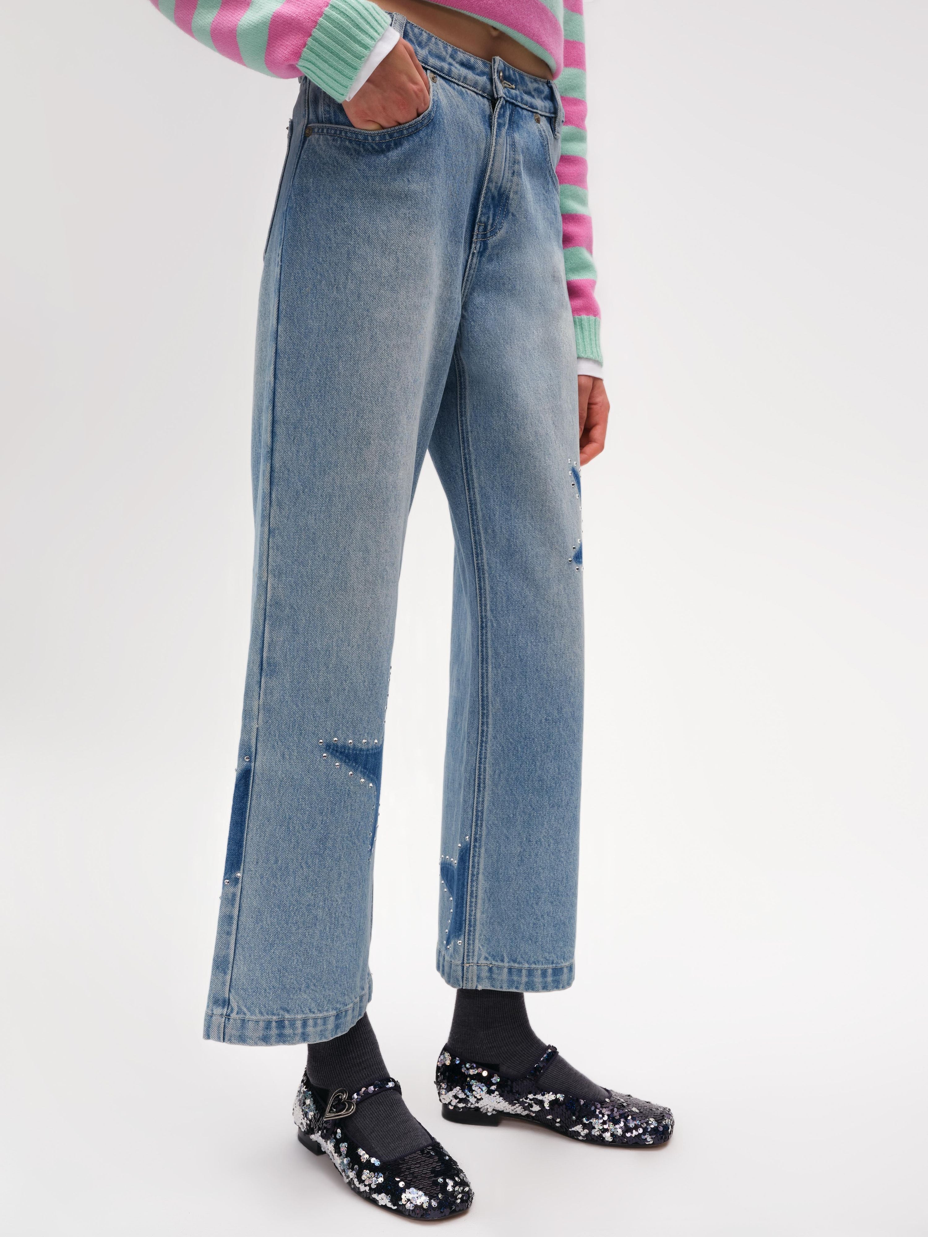 Star Crystal Flared Jeans - 3
