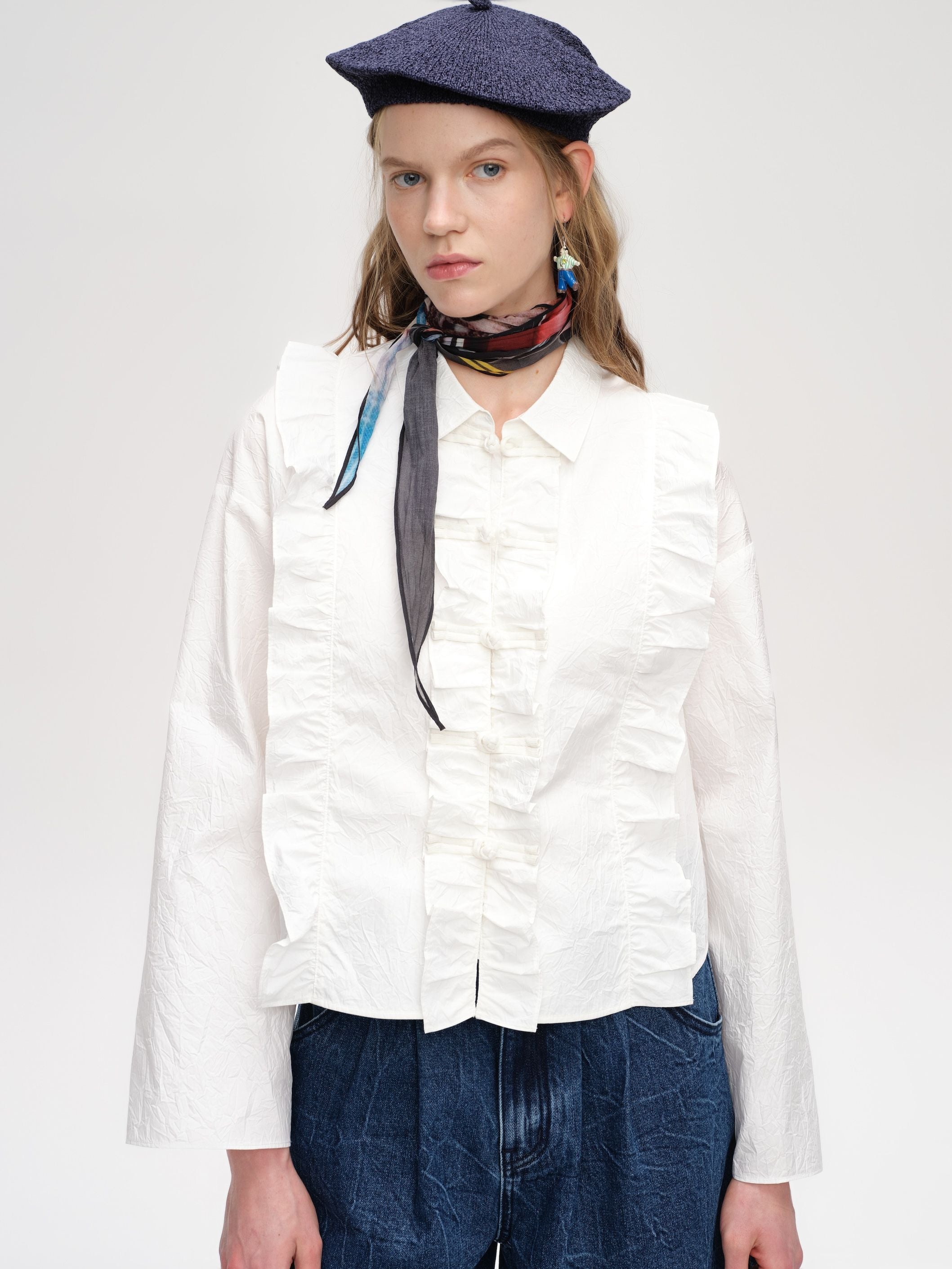Wrinkled Button-Up Shirt - 1