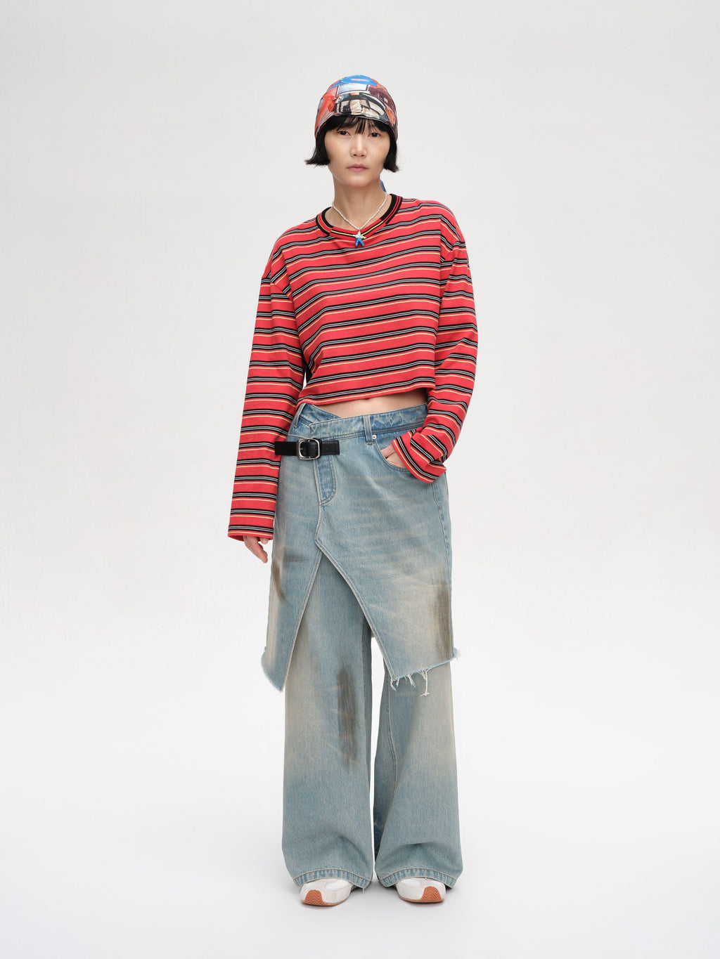 Striped Paneled Long Sleeve Shirt - 2
