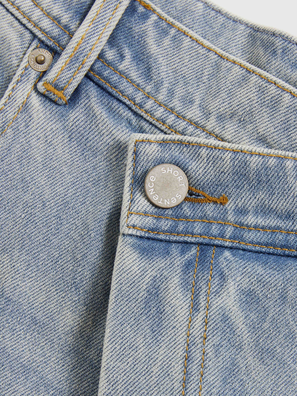 Side Panel Denim Shorts - 4