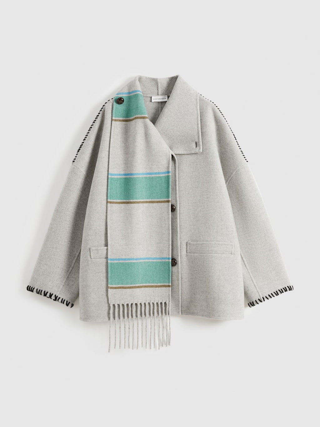 Scarf Double-Face Coat - 6