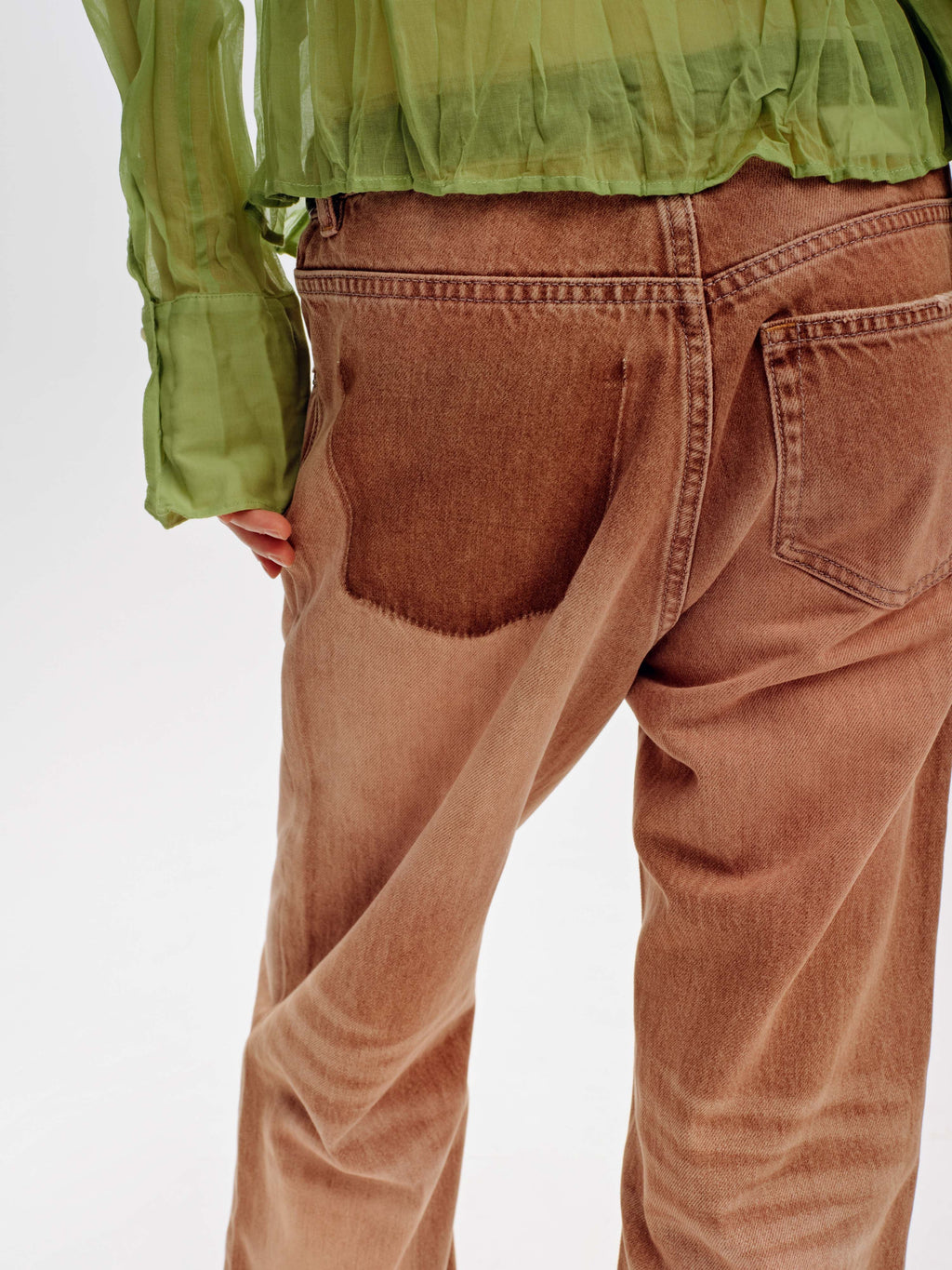 Distressed Washed Low-Rise Bootcut Jeans - 7