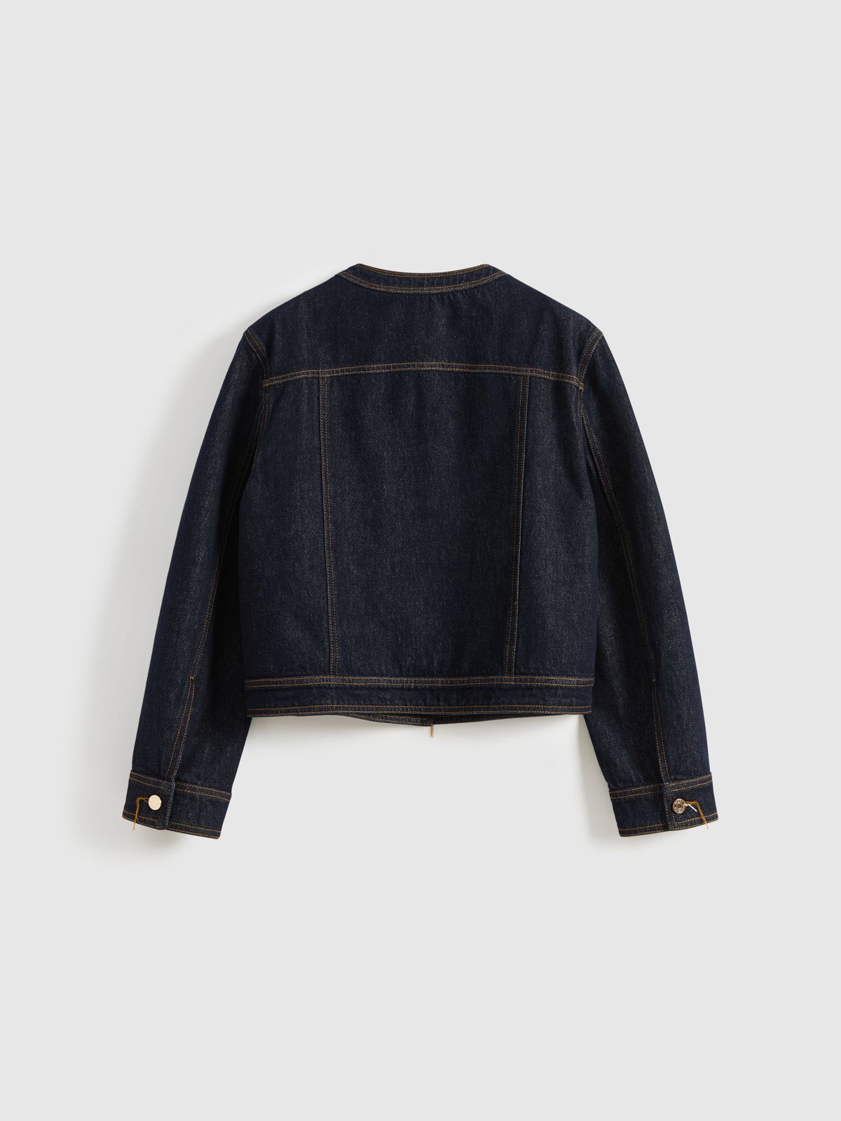 Check Lining Denim Jacket - 7