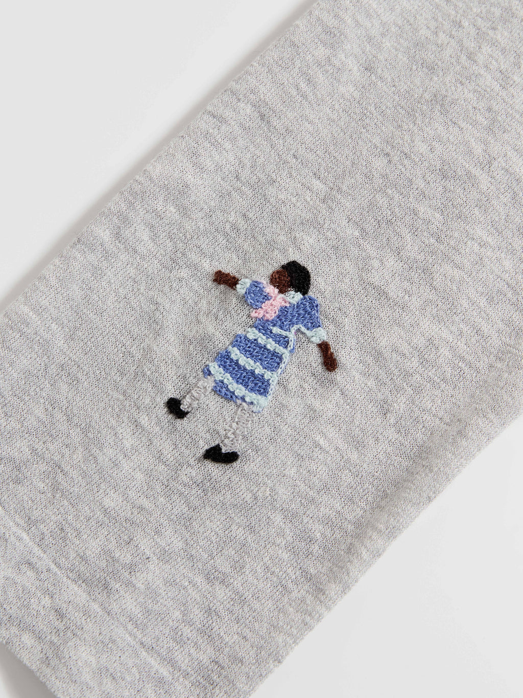 Figure Motif Embroidered Knit Top - 6