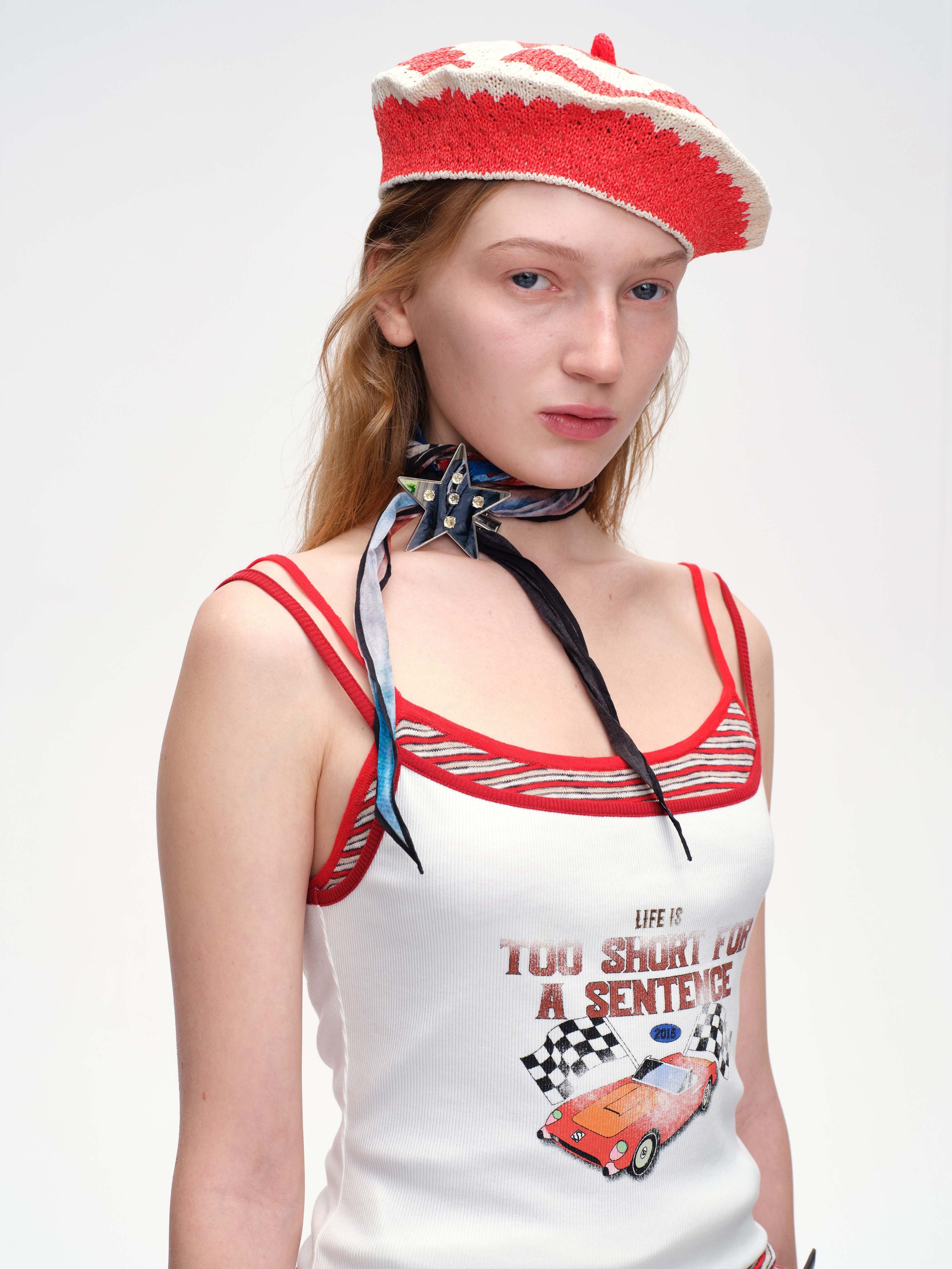 Printed Slim‑fit Tank Top - 1