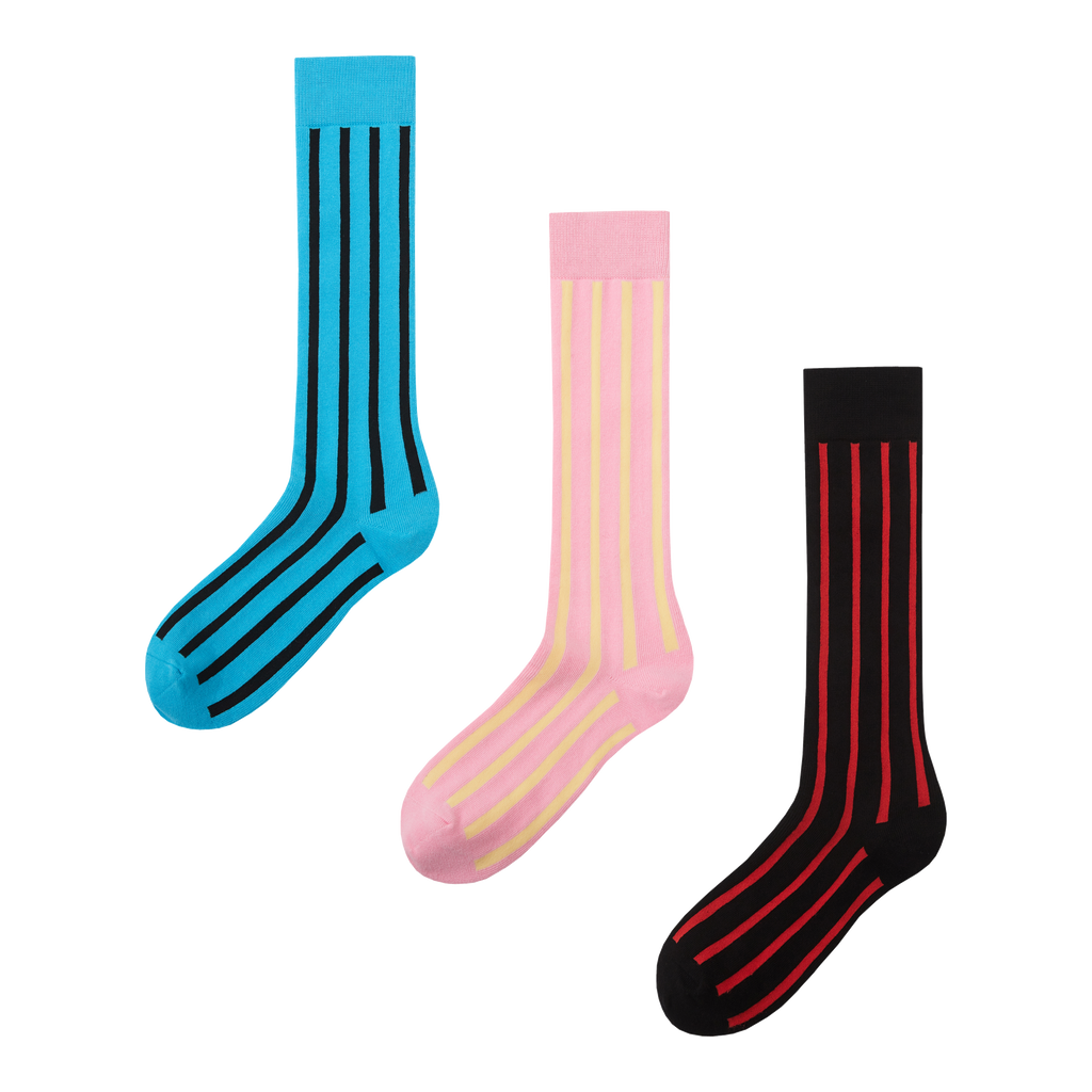 striped mid-calf socks