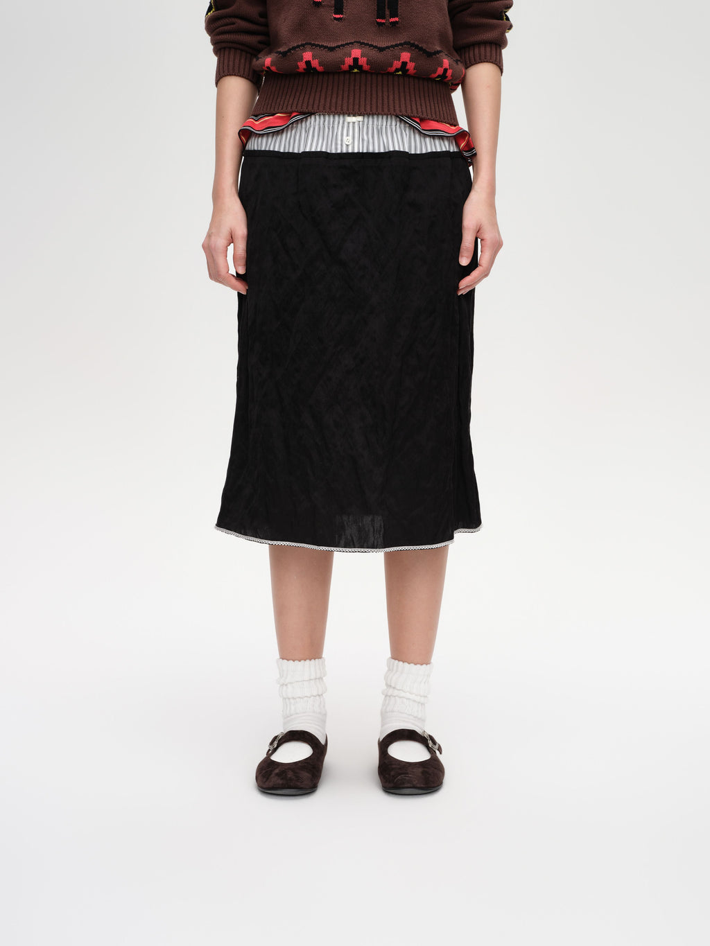 Double‑Layer Midi Skirt - 1