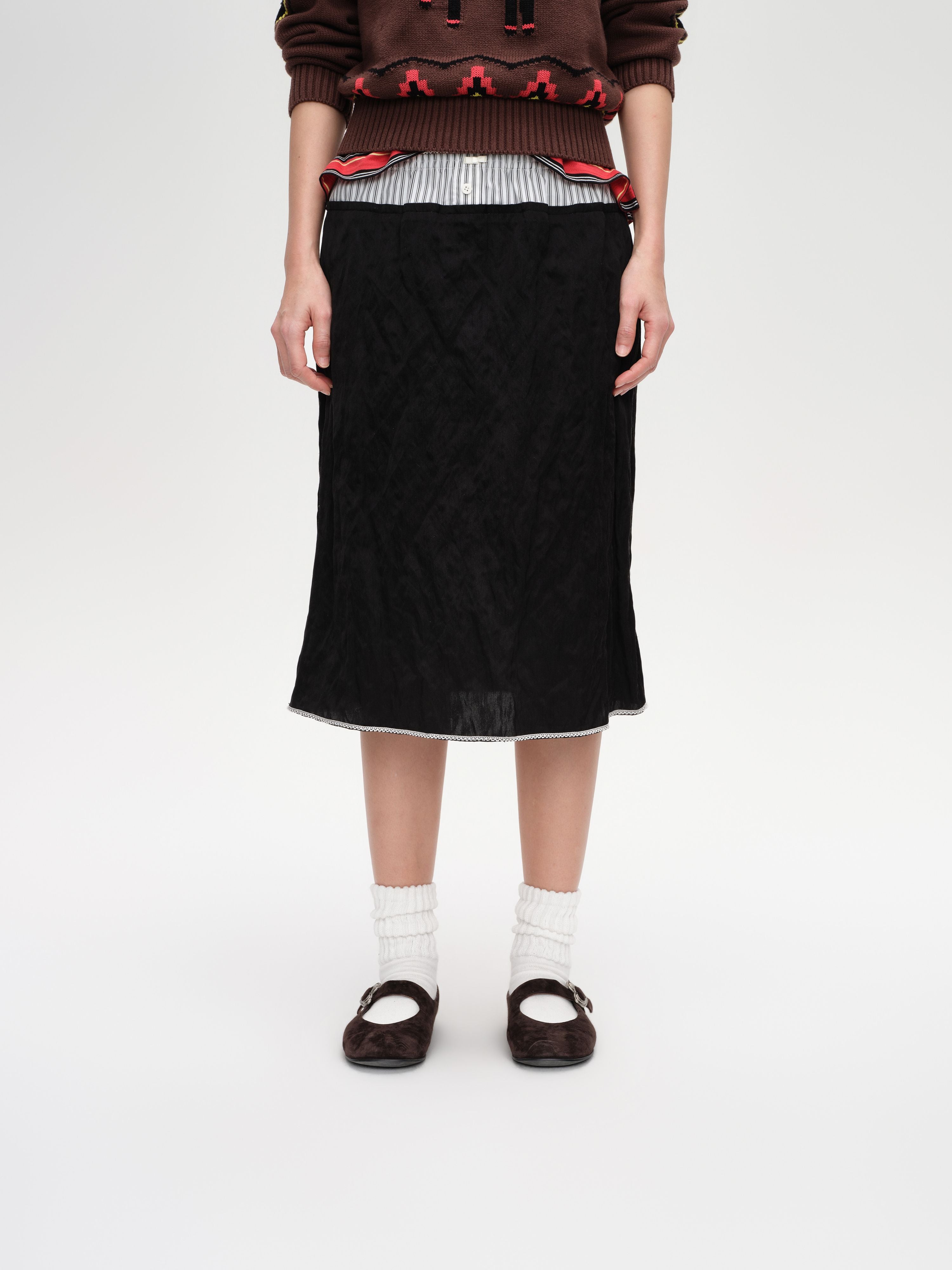 Double‑Layer Midi Skirt - 1
