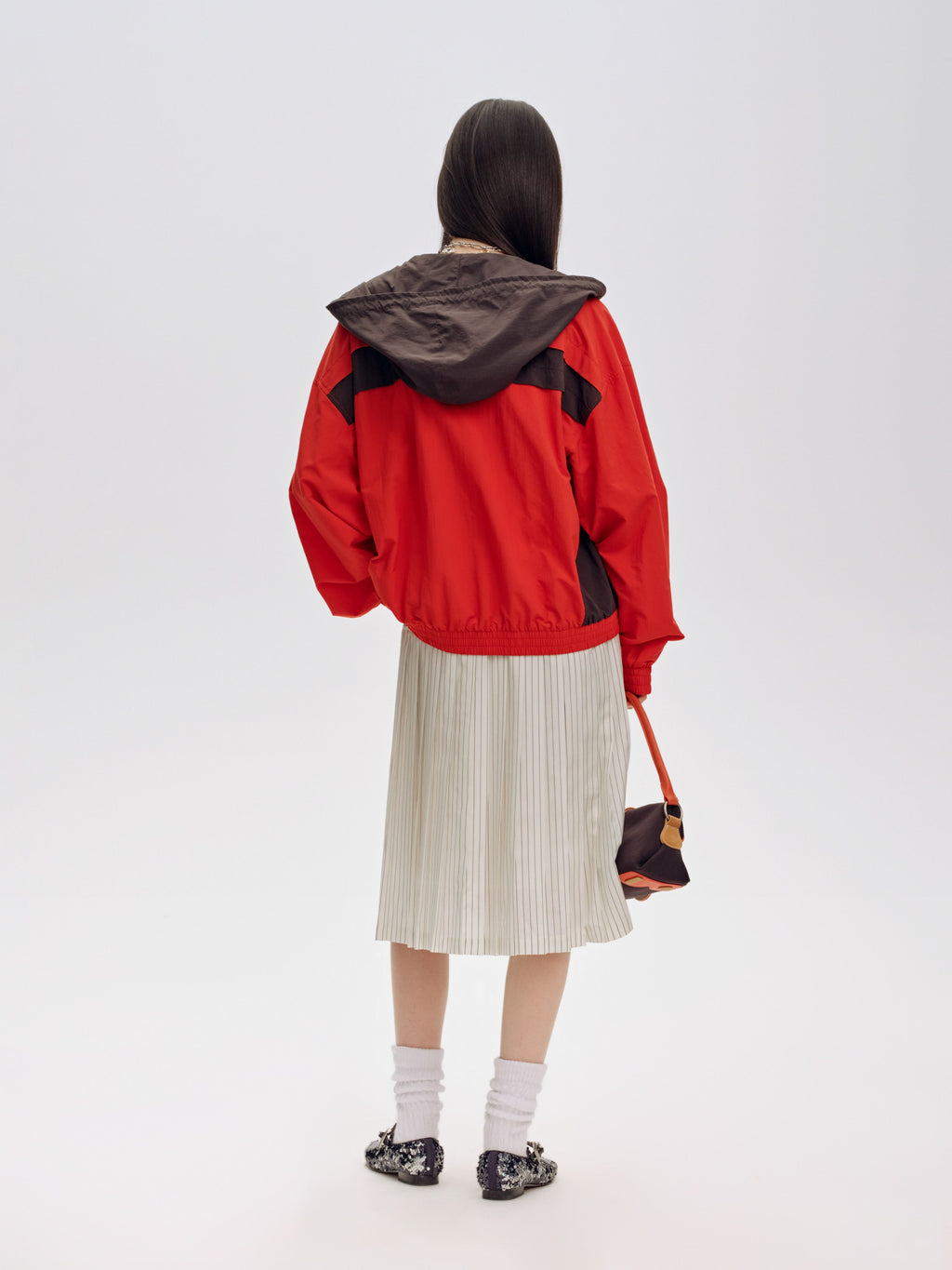 Hooded Colorblock Bomber Jacket - 3