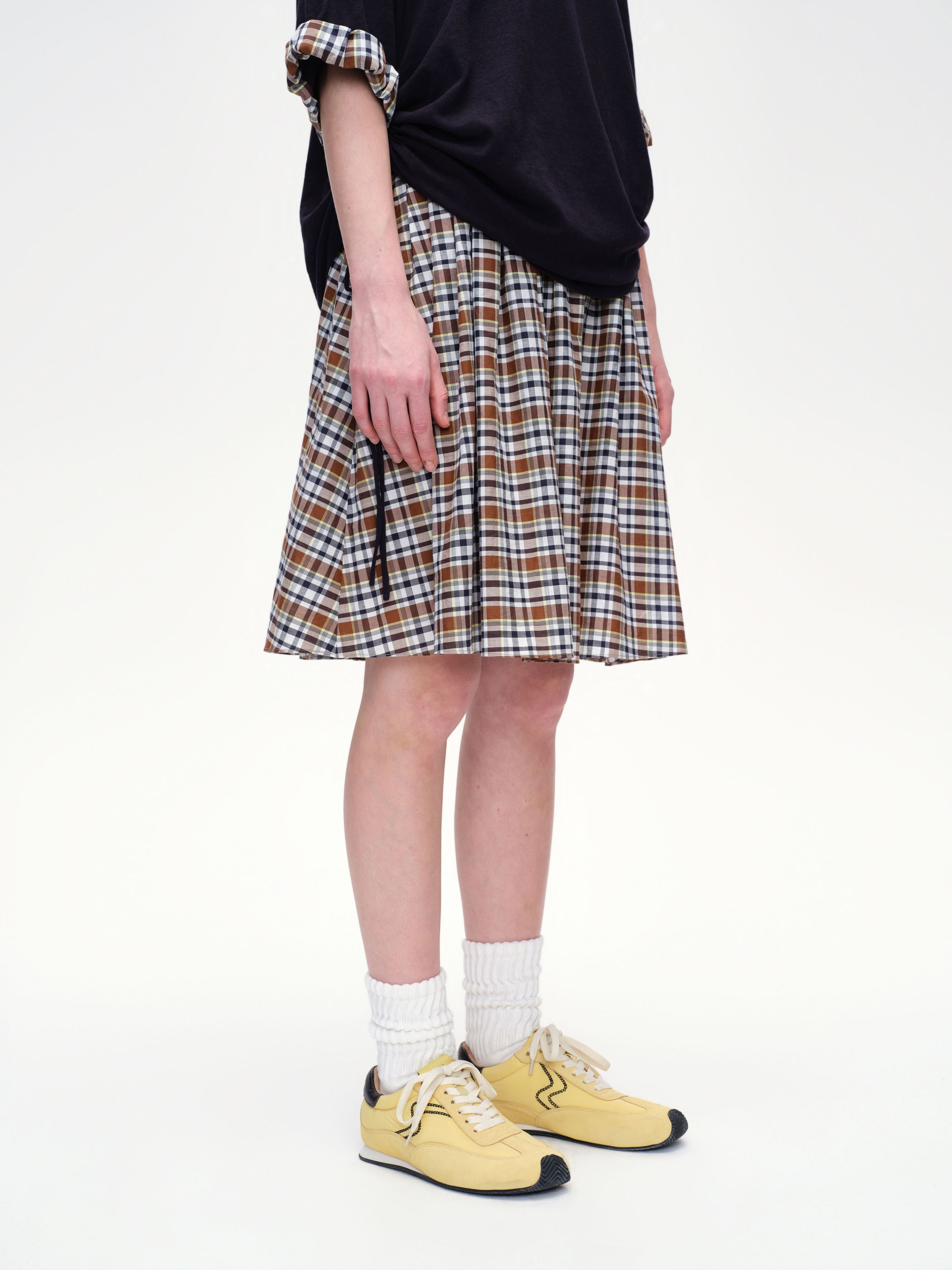 Plaid Patchwork Pleated Dress - 2