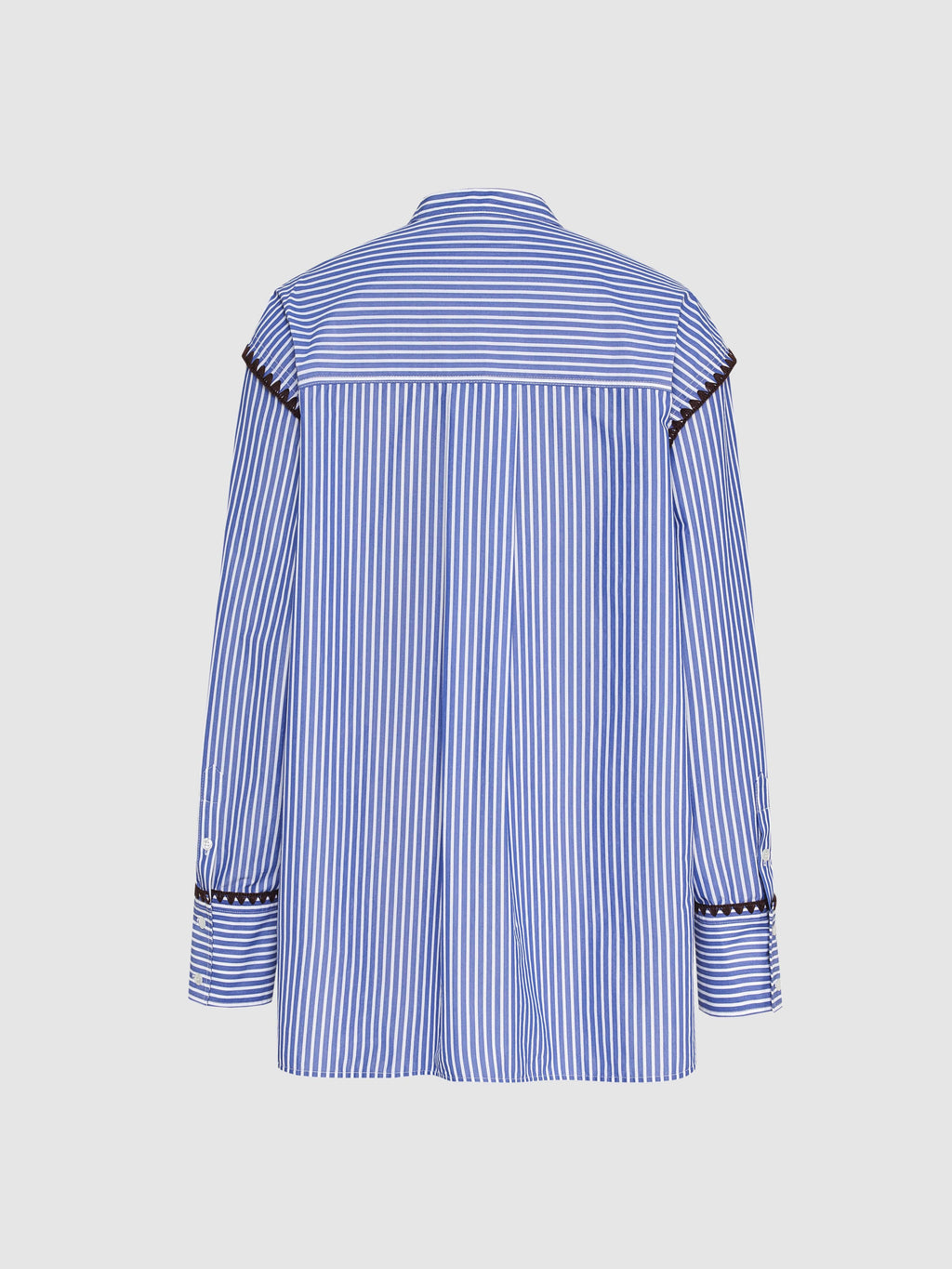 Collarless Shell Embroidered Shirt - 8