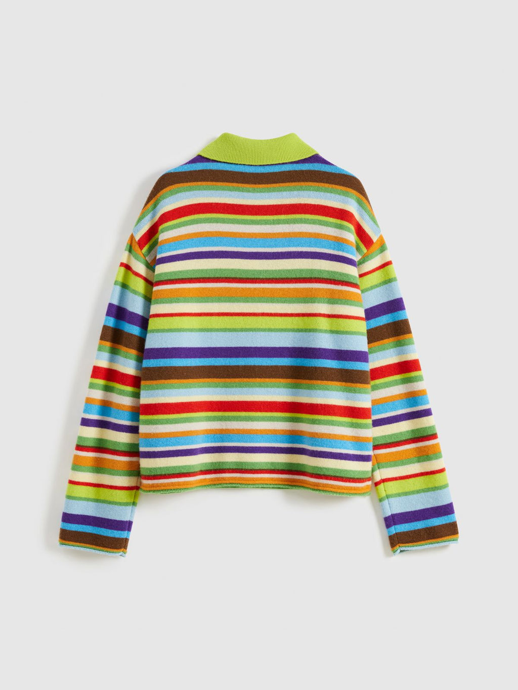 Rainbow Stripe Polo Sweater - 7