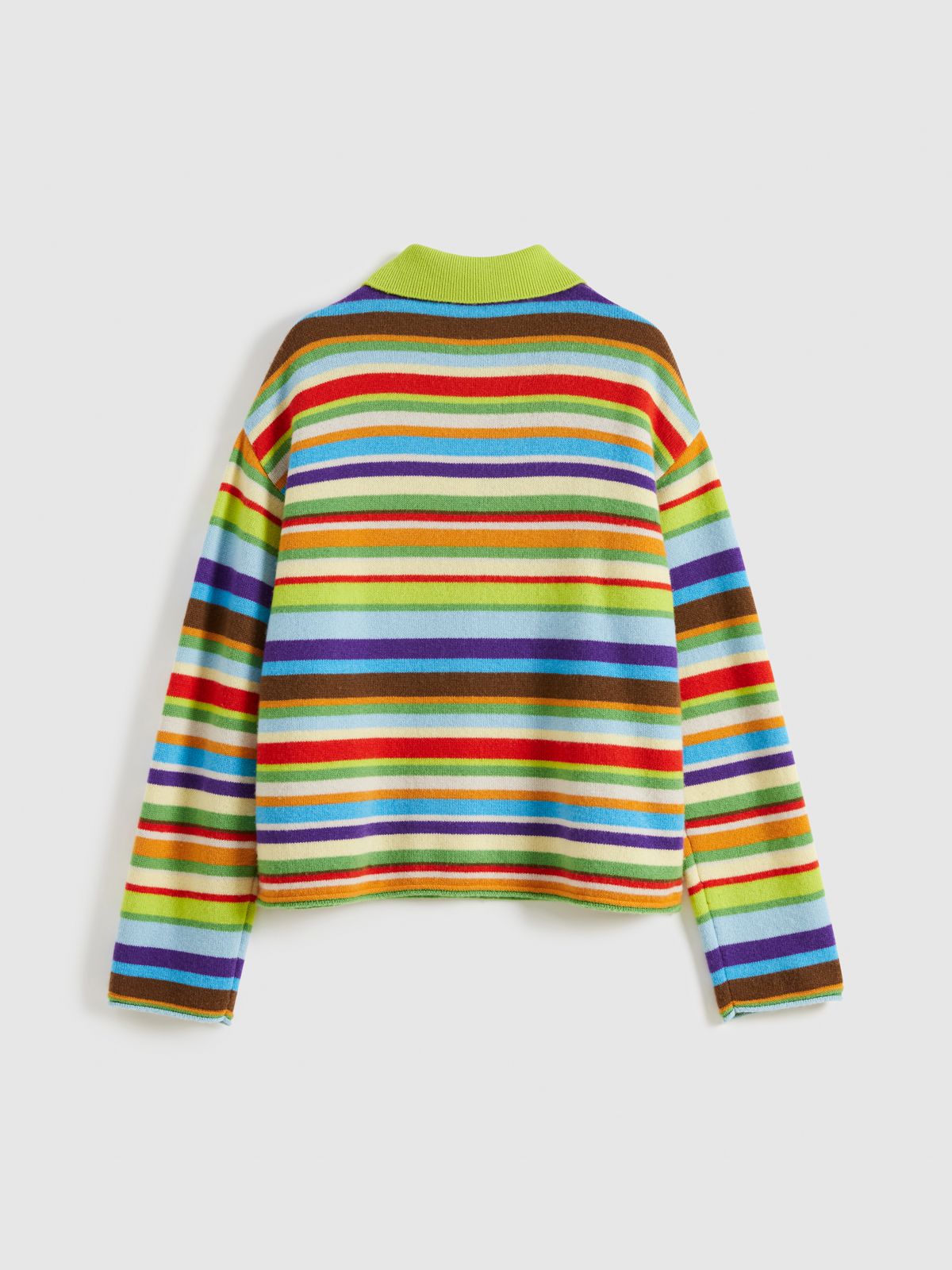 Rainbow Stripe Polo Sweater - 7