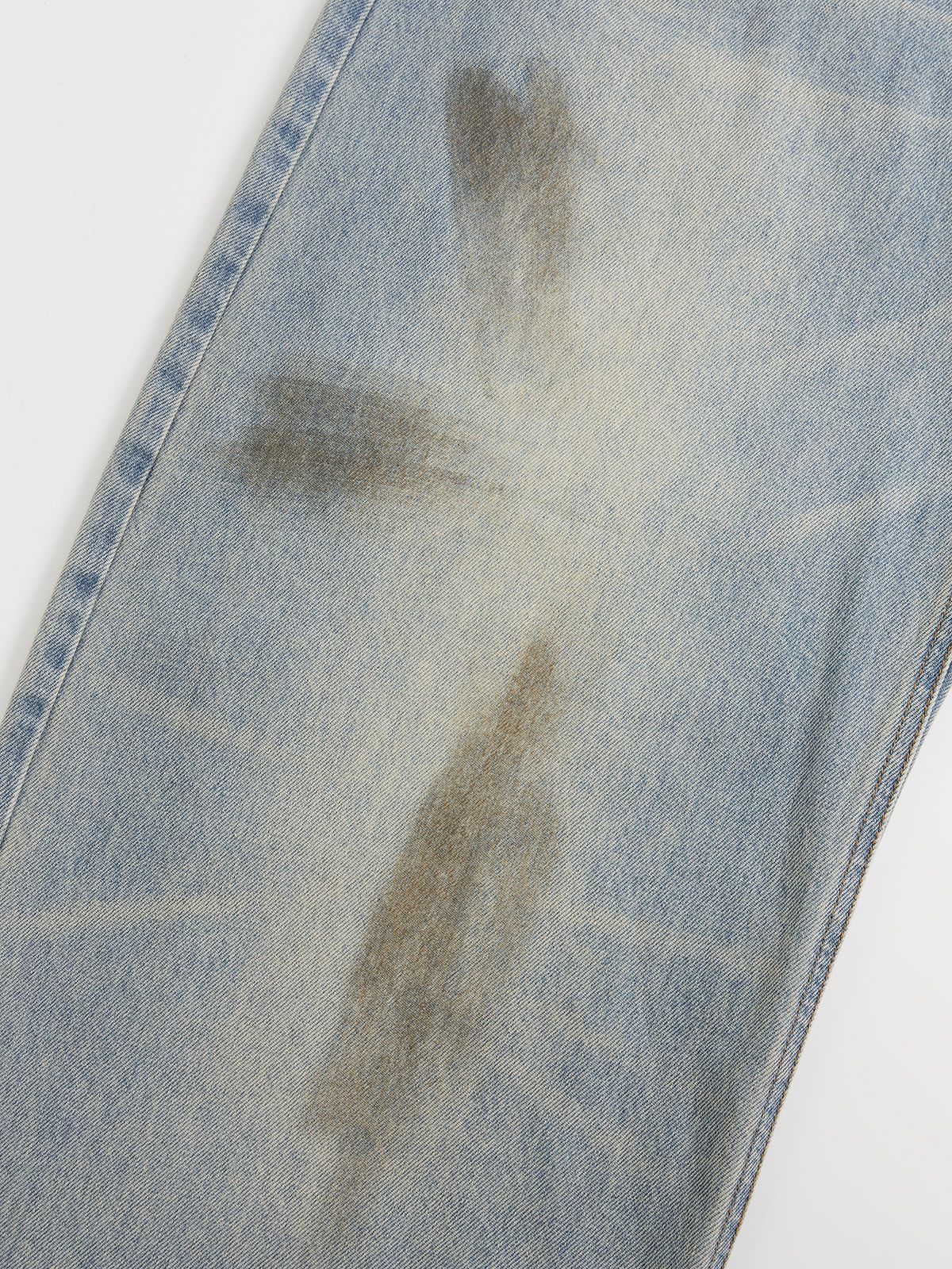 Curved Hem Denim Trousers - 8