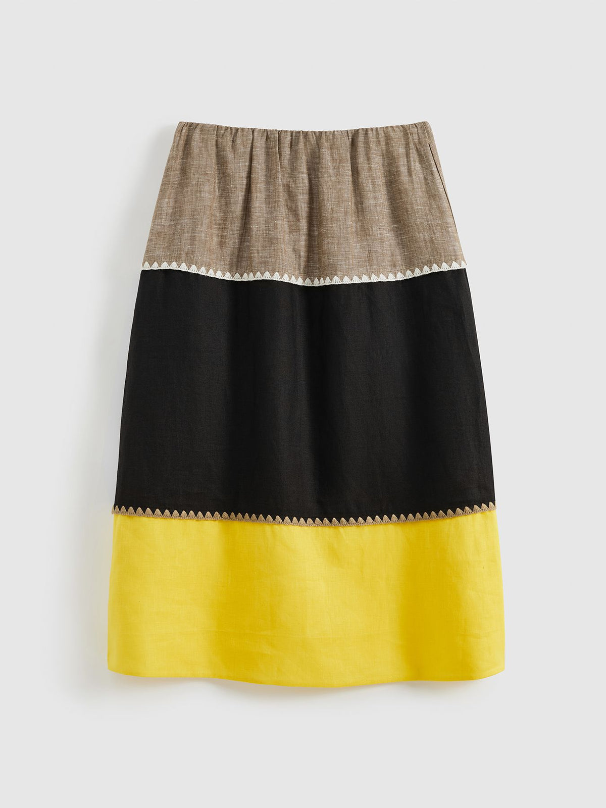 Colorblock A-line Midi Skirt - 6