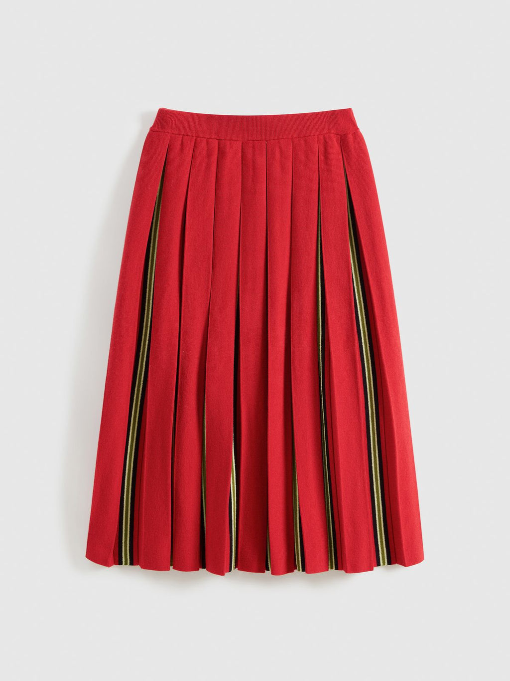 Striped Pleated Knit Skirt - 6