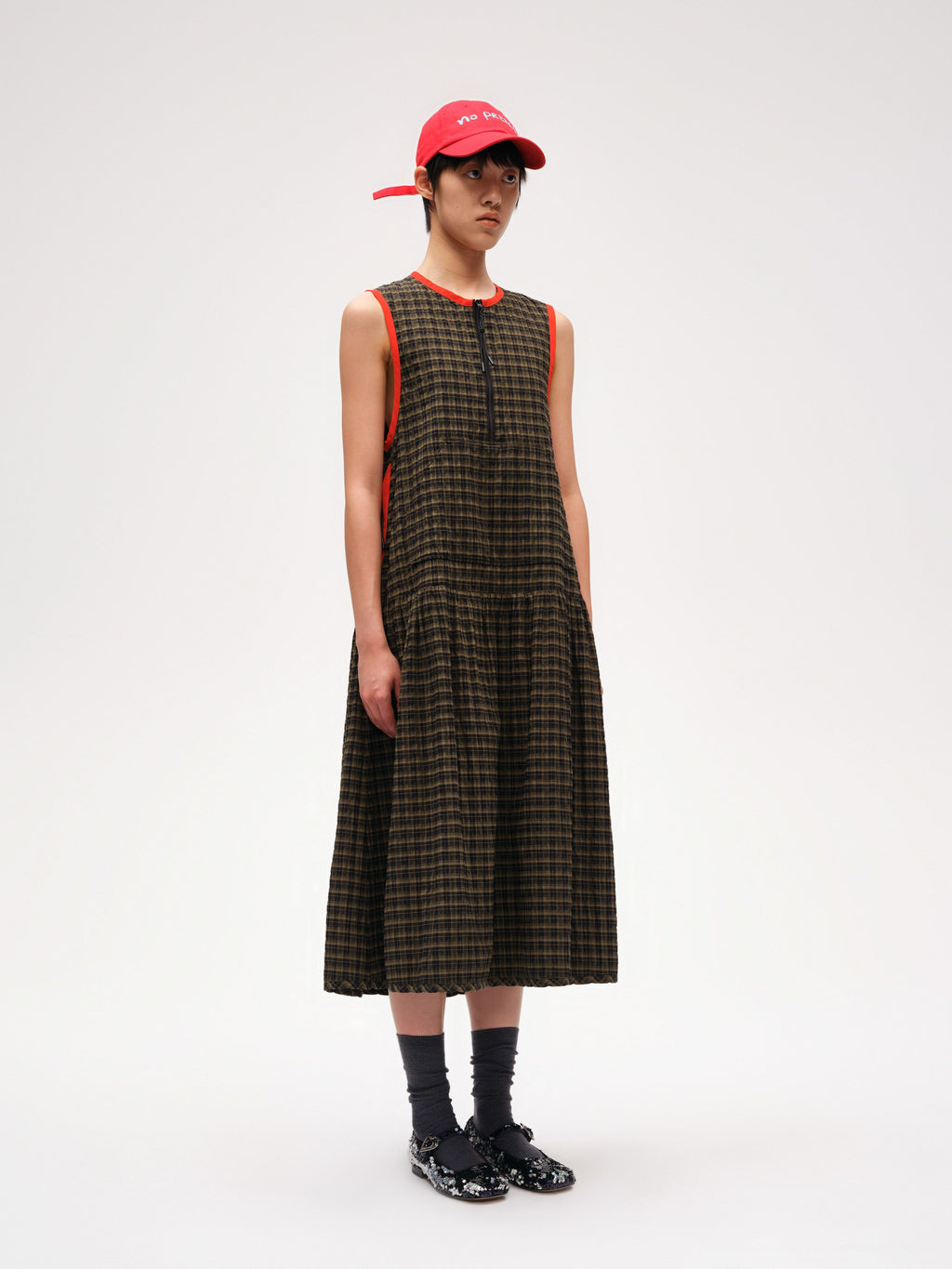Sleeveless Plaid Dress - 2