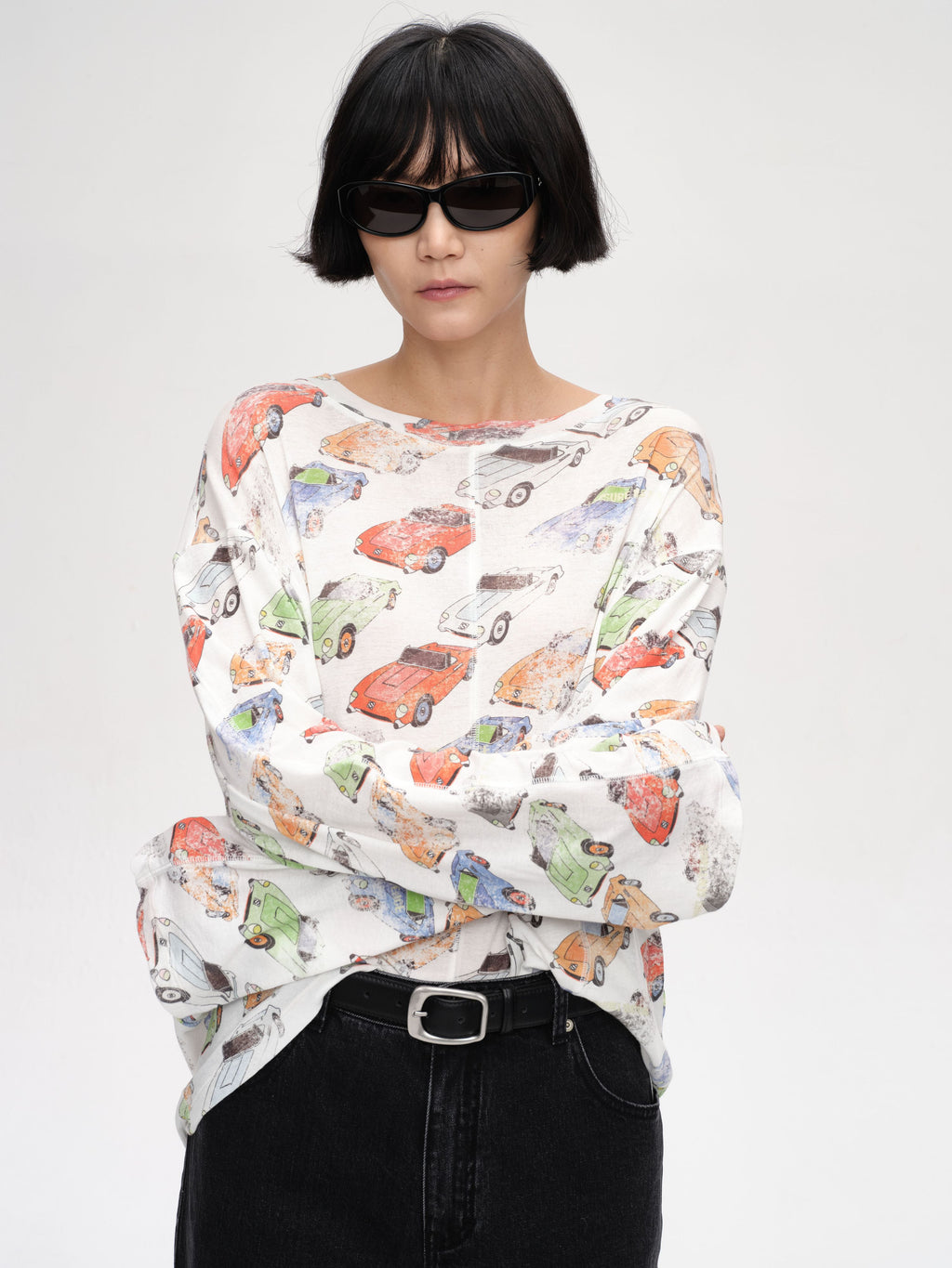 Oversized Car‑Print T‑shirt - 1