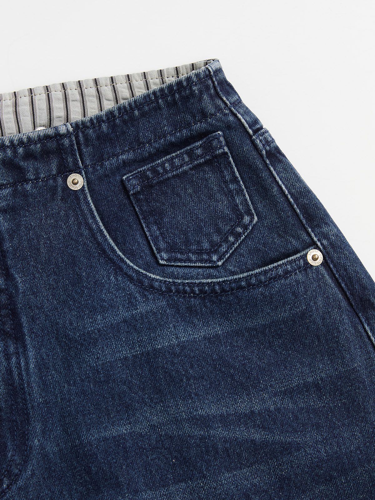 Curved Hem Denim Trousers - 6