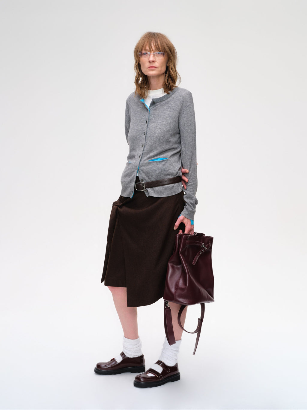 Colorblock Wool Knit Cardigan - 2
