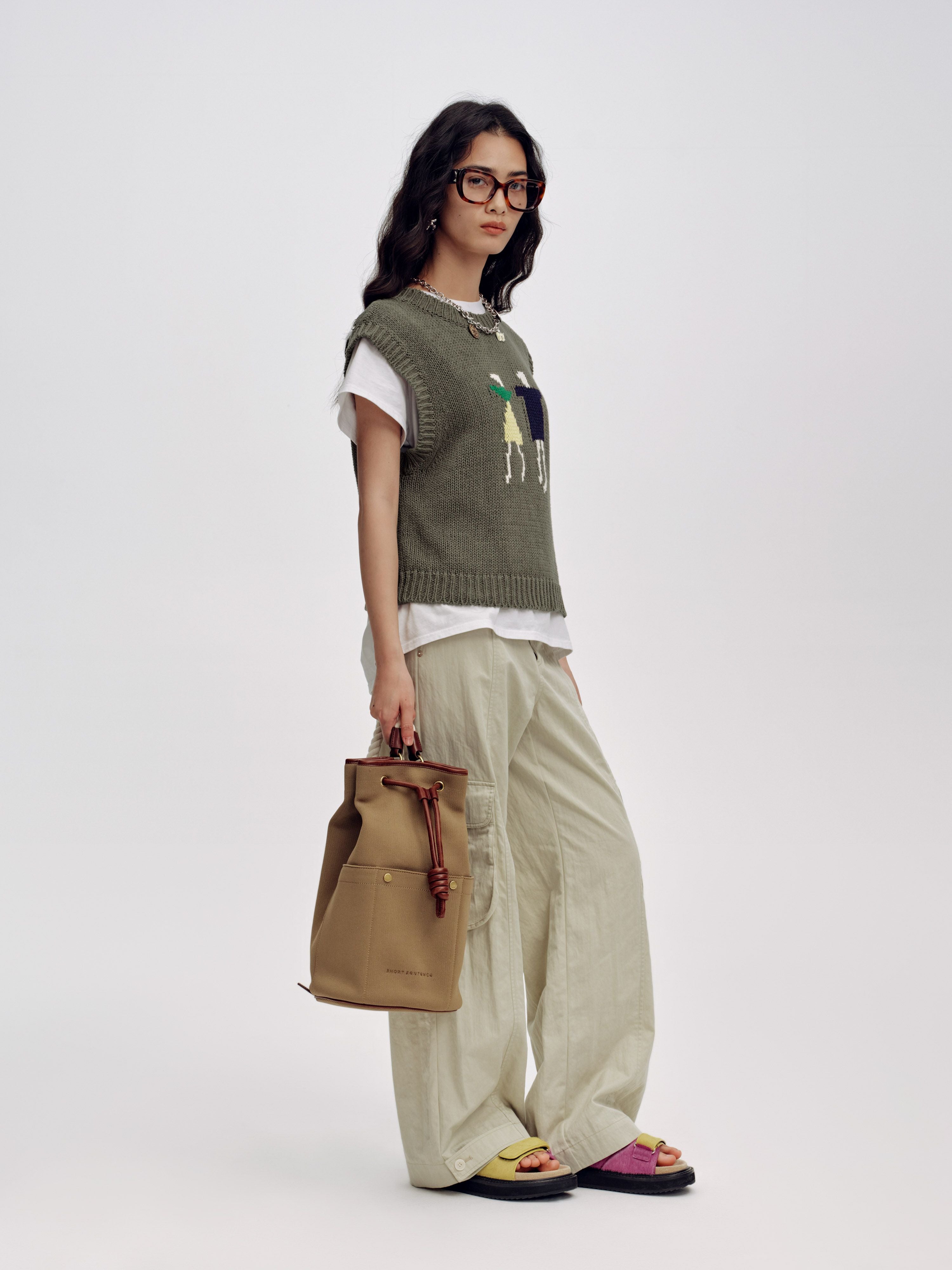 Distressed Washed Cargo Trousers - 1