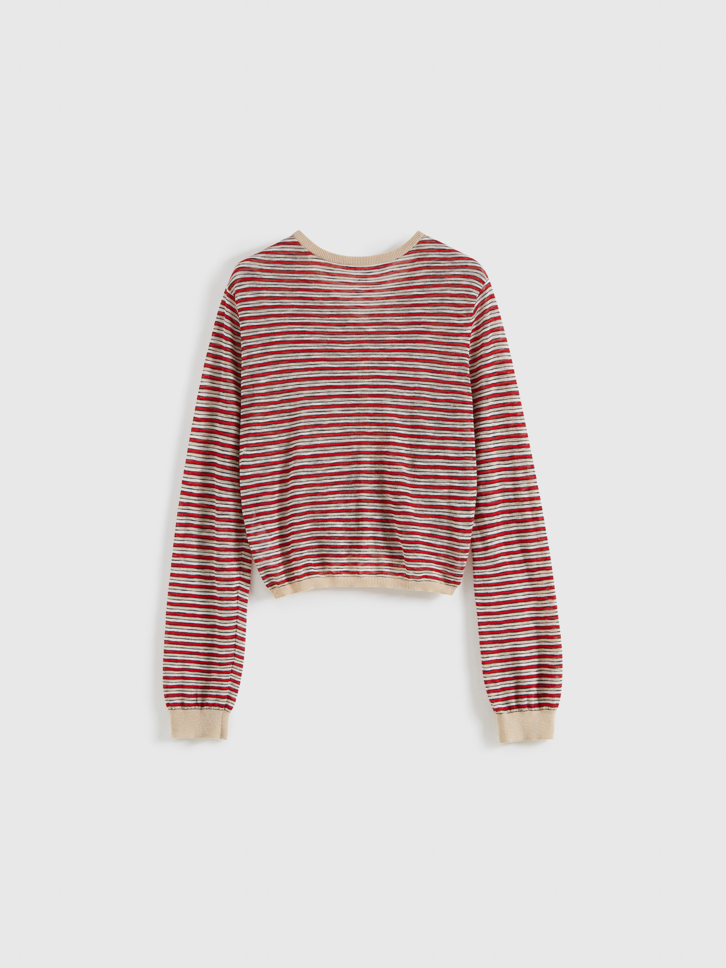 Adjustable Placket Striped Knit Cardigan - 8
