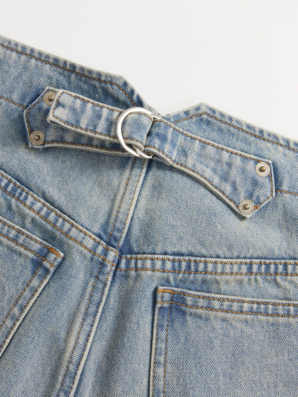 Curved Hem Denim Trousers - 7