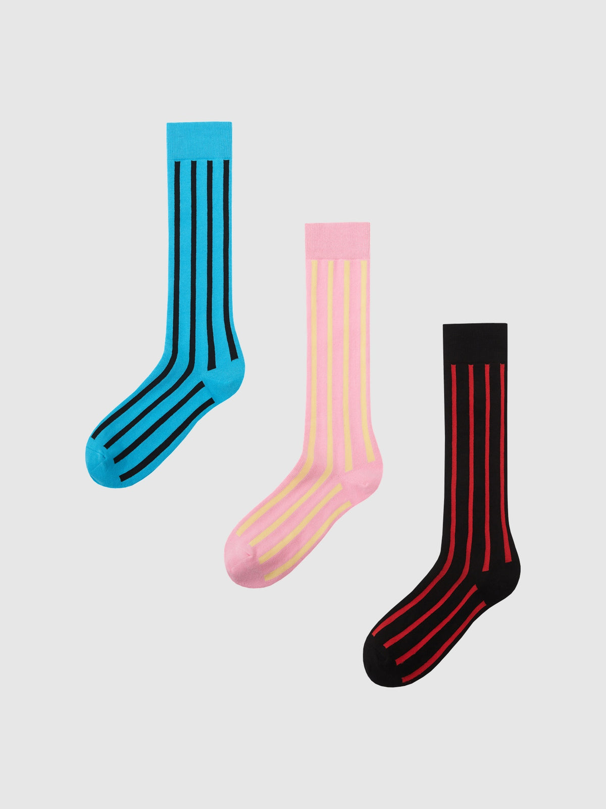 striped mid-calf socks