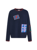 Pull avec écusson brodé à la main