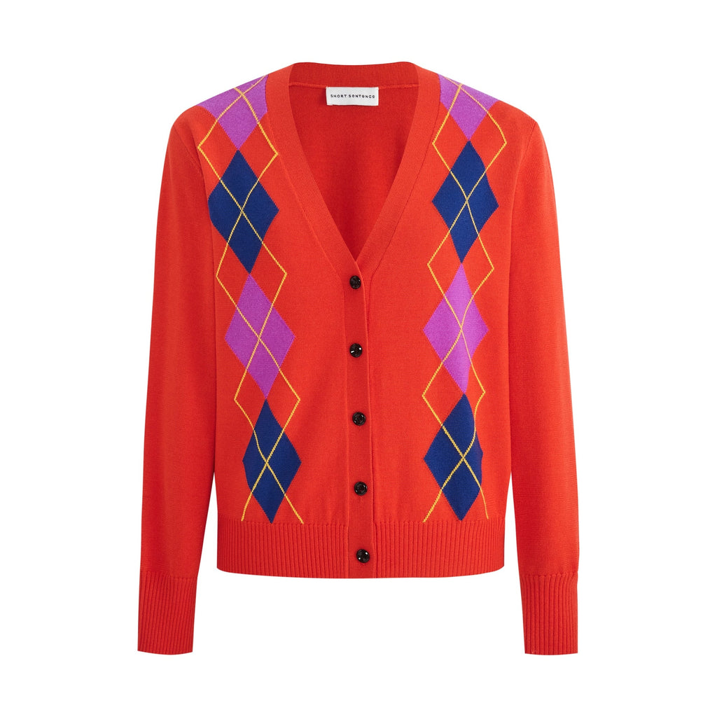 Argyle V-neck Cardigan