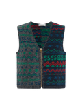 Fair Isle Short Zipper Vest