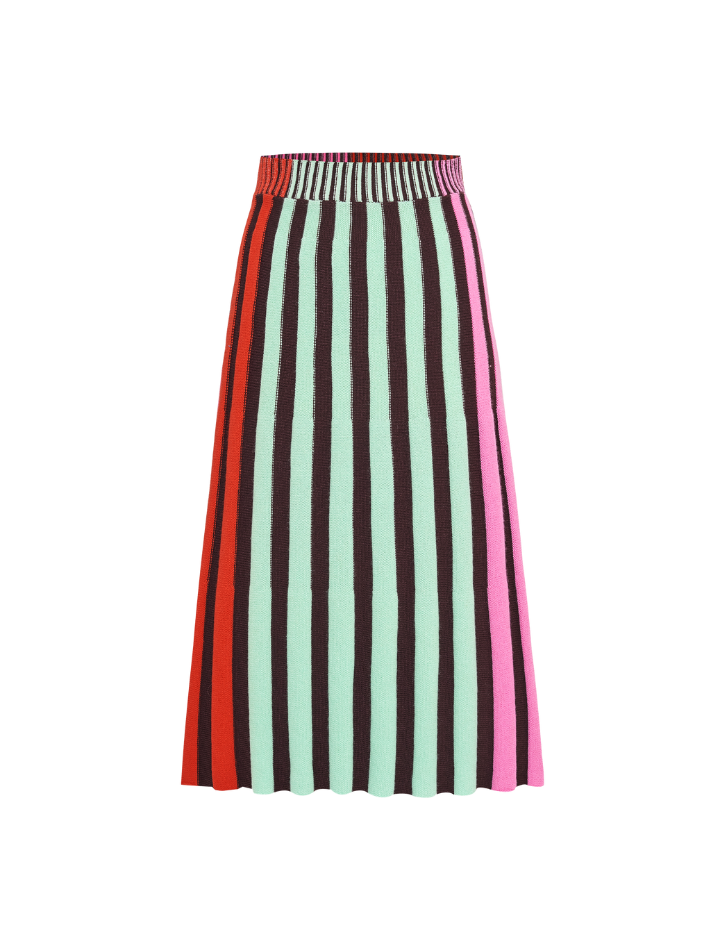 Vertical Striped Knit Skirt