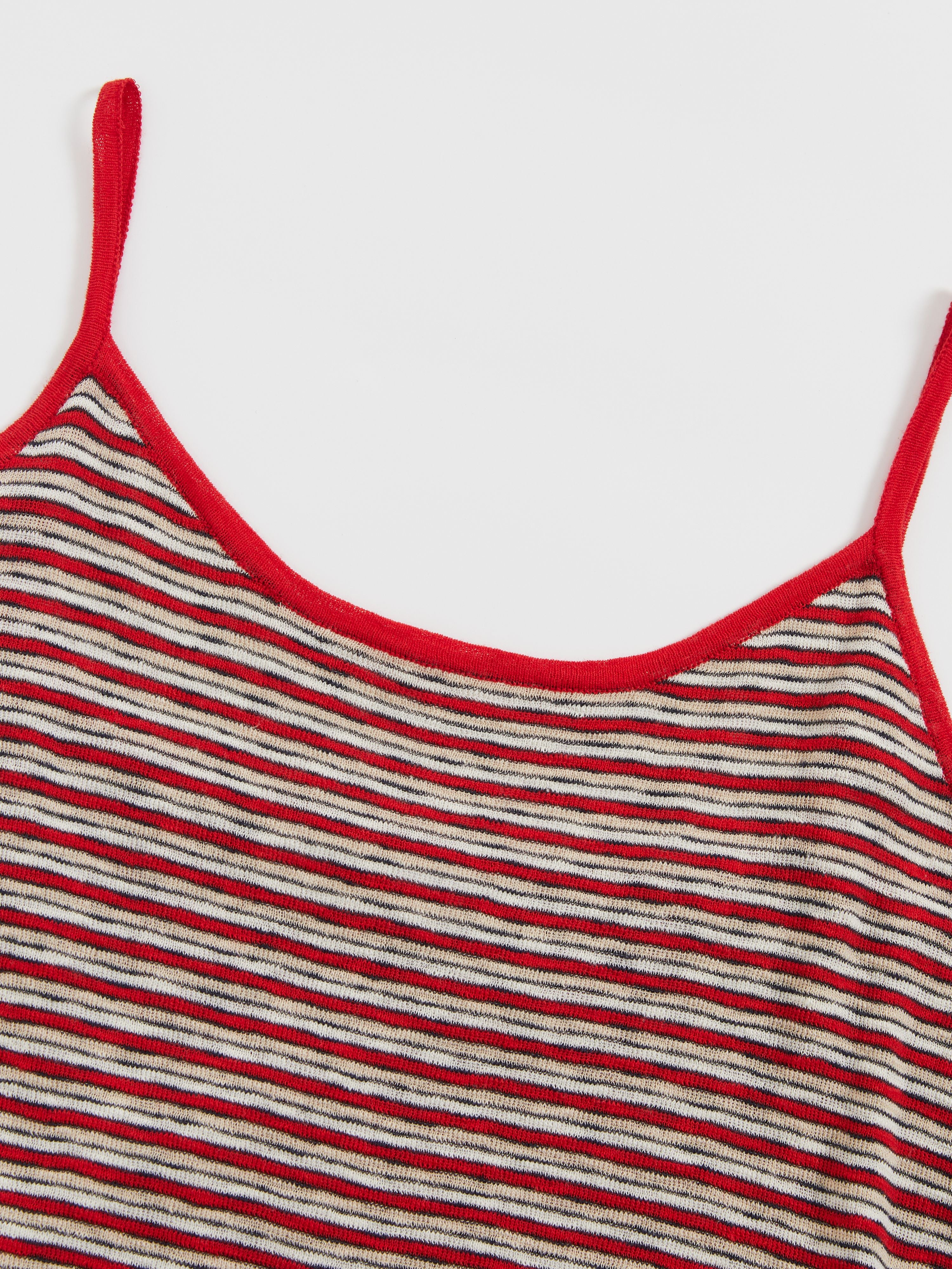 Side Placket Pinstripe Knit Vest - 4