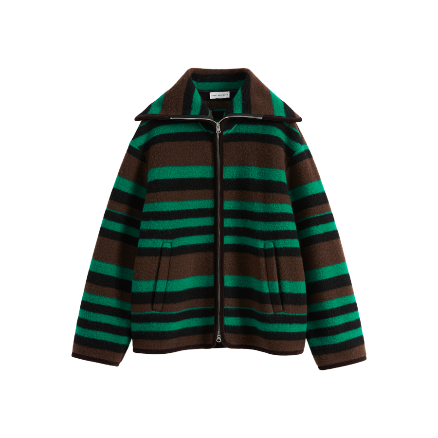 Veste à revers rayée colorée