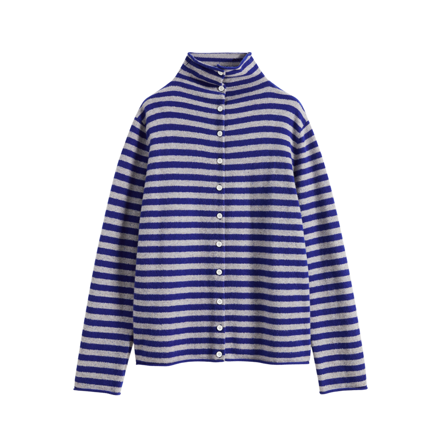 Striped Multi-Button Cardigan