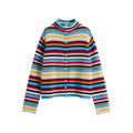 Colorful Striped Multi-Button Cardigan