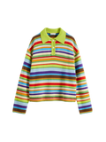 Maglione polo a righe arcobaleno
