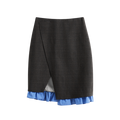 Ruffled Check Midi Skirt